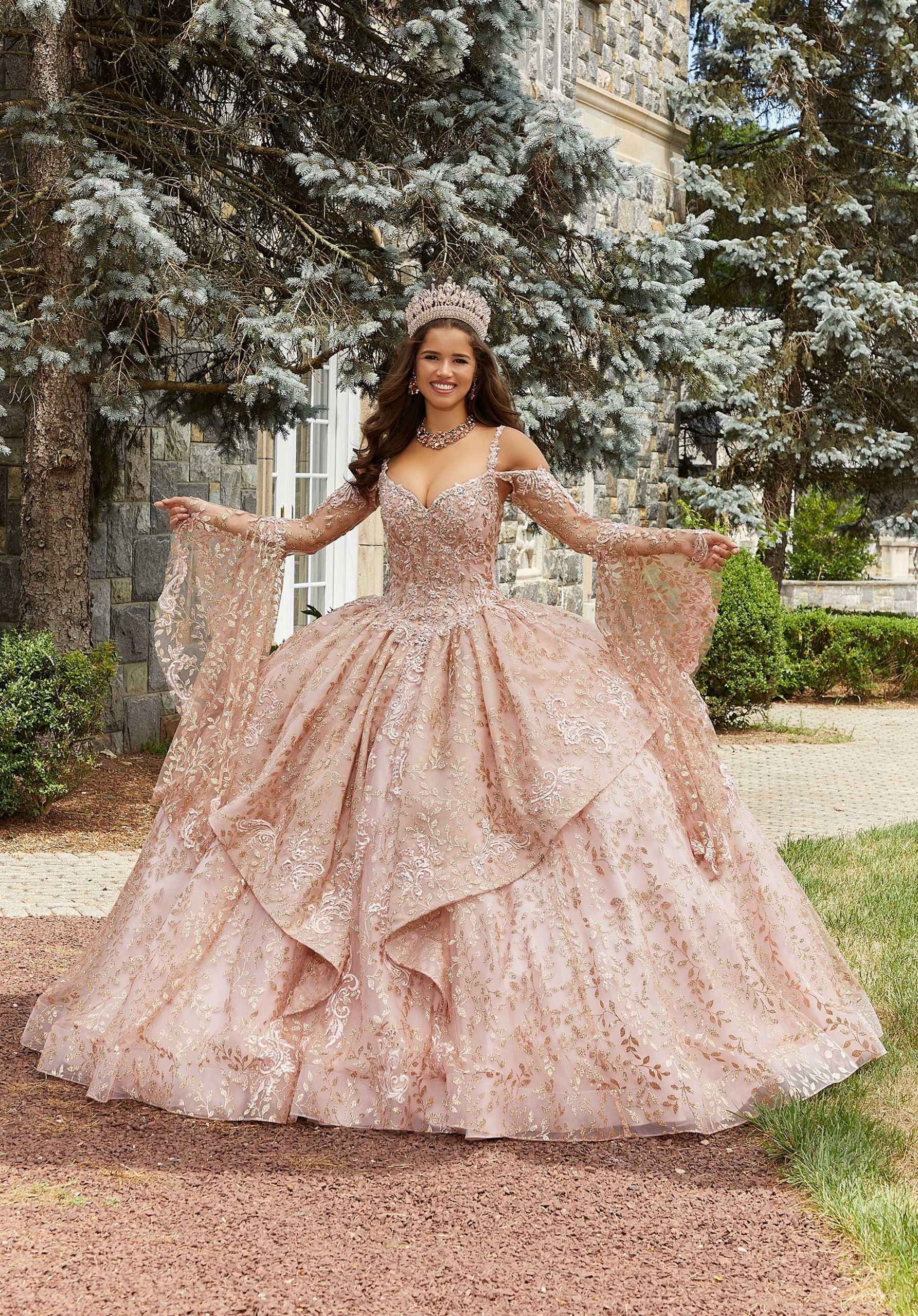 Sweetheart Floor-Length Tulle Quinceañera Ball Gown MGNY Madeline Gardner New York 89416