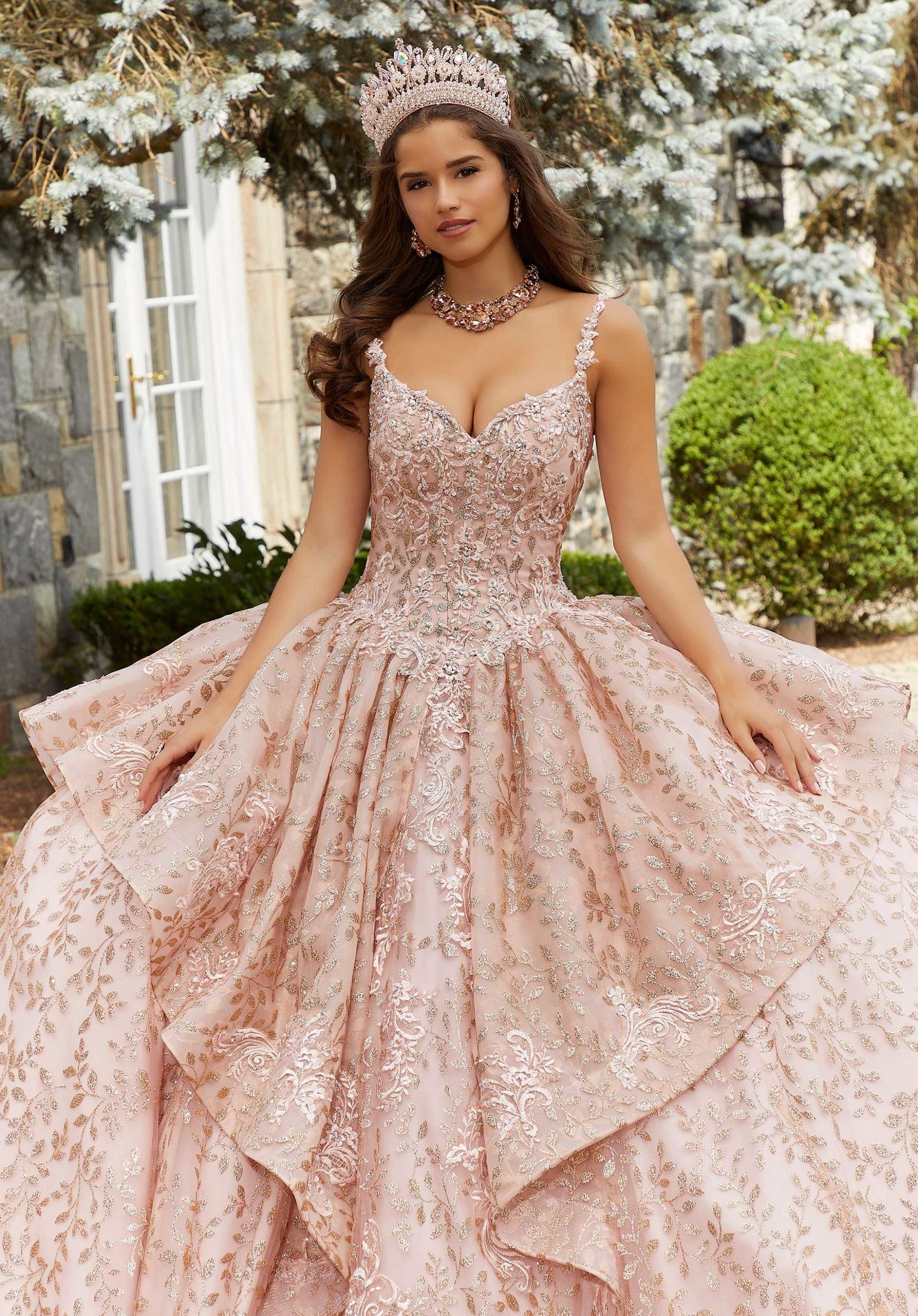 Sweetheart Floor-Length Tulle Quinceañera Ball Gown MGNY Madeline Gardner New York 89416