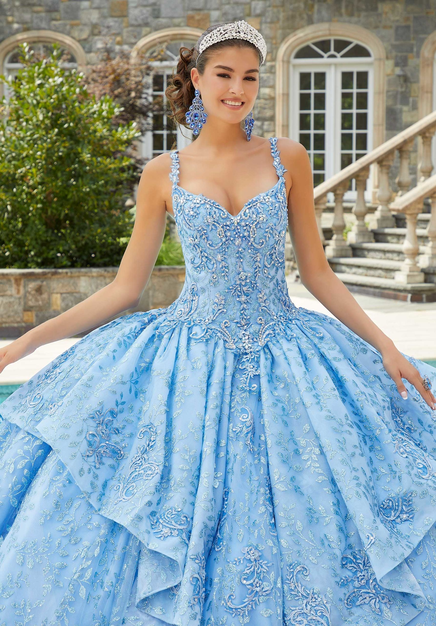 Sweetheart Floor-Length Tulle Quinceañera Ball Gown MGNY Madeline Gardner New York 89416