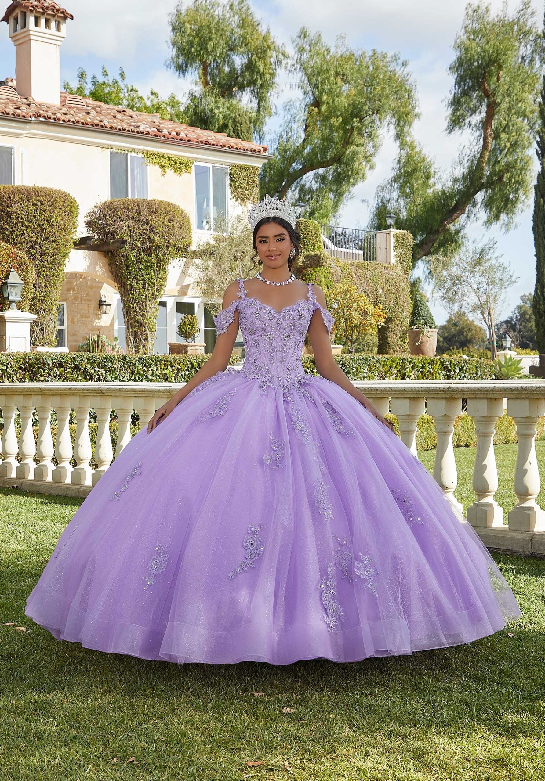 Sweetheart Floor-Length Tulle Quinceañera Ball Gown MGNY Madeline Gardner New York 89422