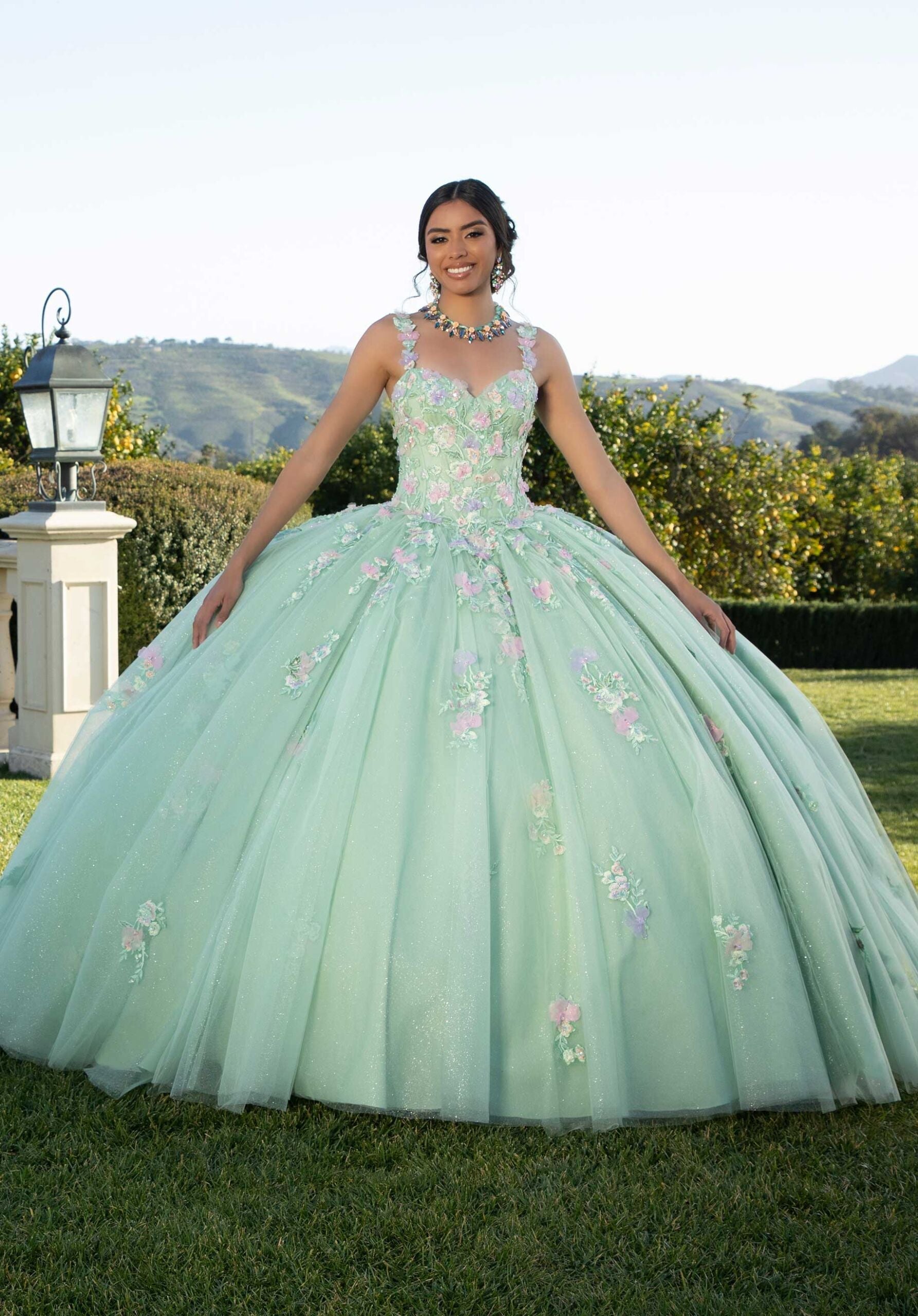Sweetheart Floor-Length Tulle Quinceañera Ball Gown MGNY Madeline Gardner New York 89424
