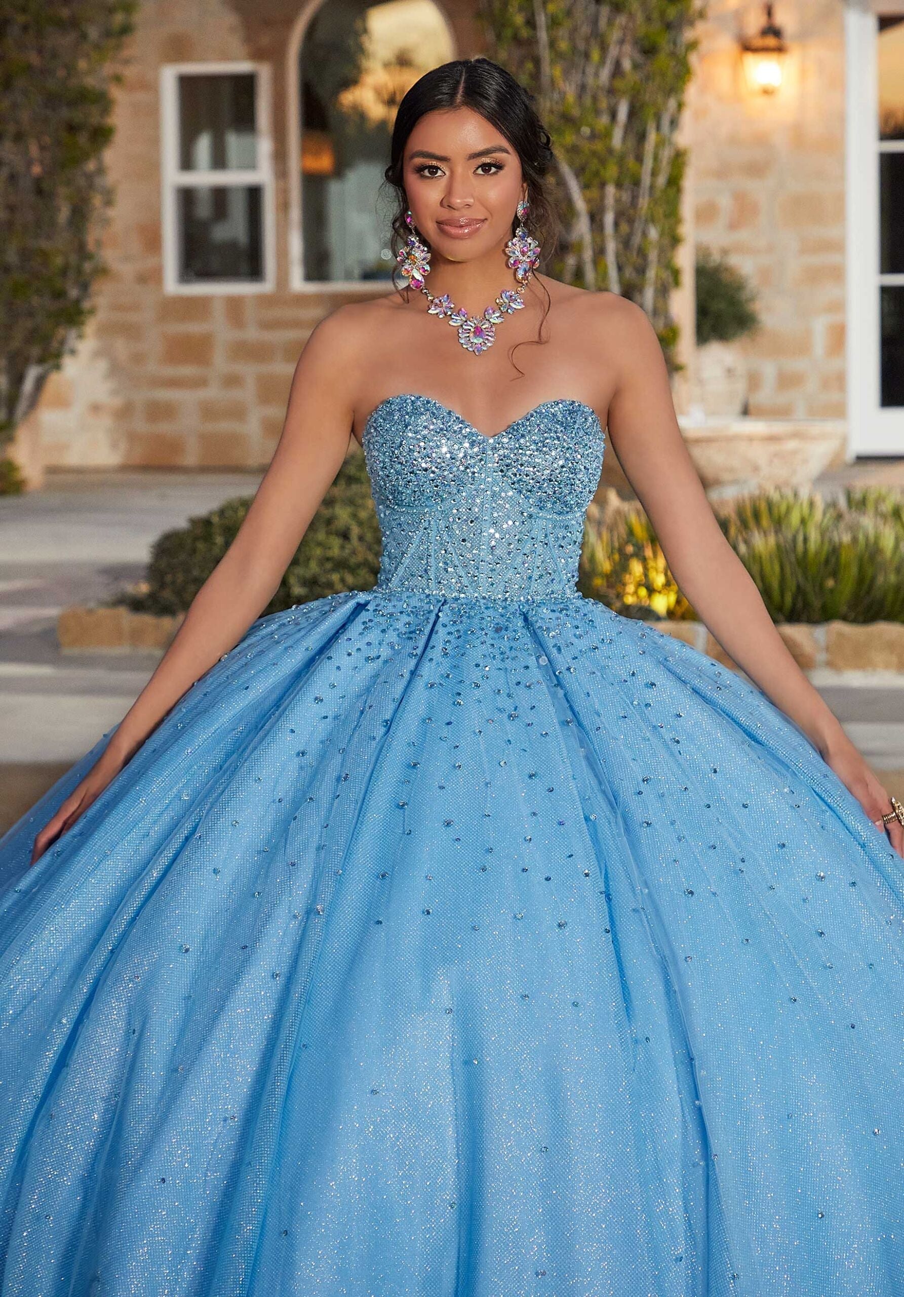 Sweetheart Floor-Length Tulle Quinceañera Ball Gown MGNY Madeline Gardner New York 89426