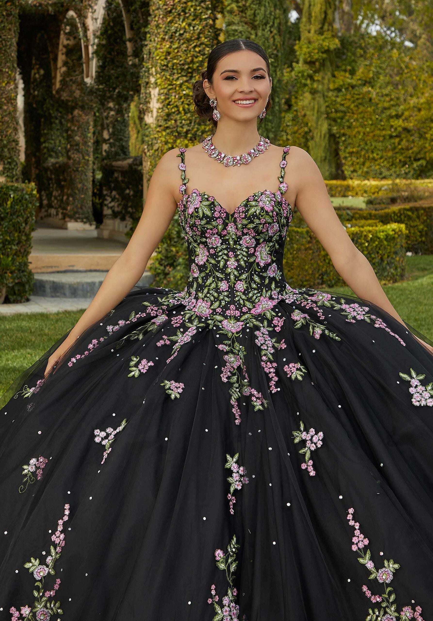 Sweetheart Floor-Length Tulle Quinceañera Ball Gown MGNY Madeline Gardner New York 89435
