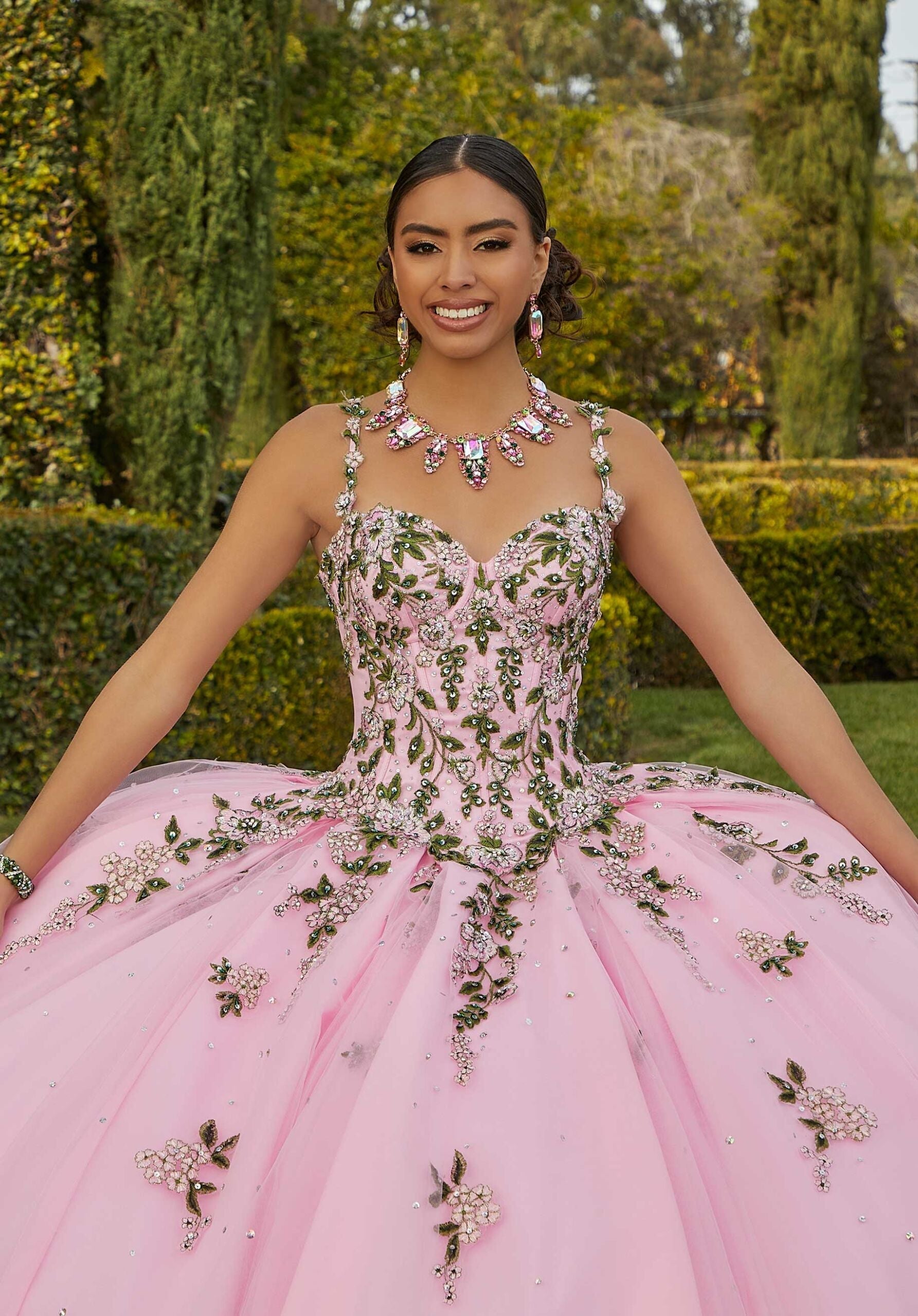 Sweetheart Floor-Length Tulle Quinceañera Ball Gown MGNY Madeline Gardner New York 89435