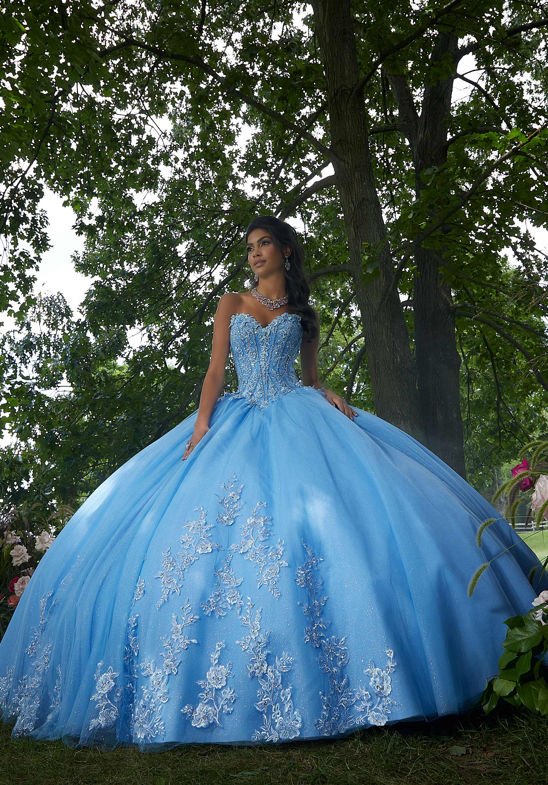 Sweetheart Floor-Length Tulle Quinceañera Ball Gown MGNY Madeline Gardner New York 89443