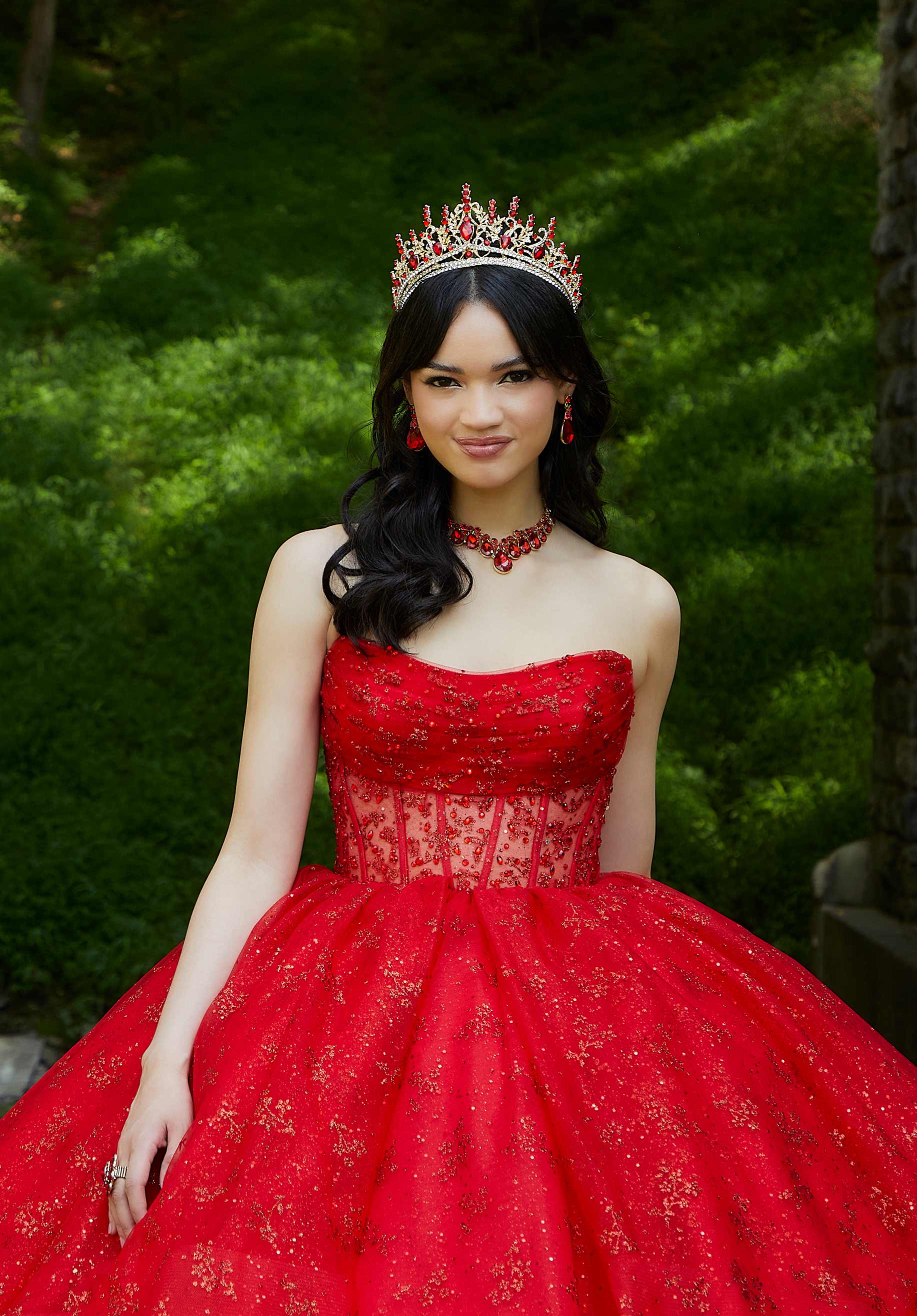 Off-the-Shoulder Floor-Length Tulle Quinceañera Ball Gown MGNY Madeline Gardner New York 89450