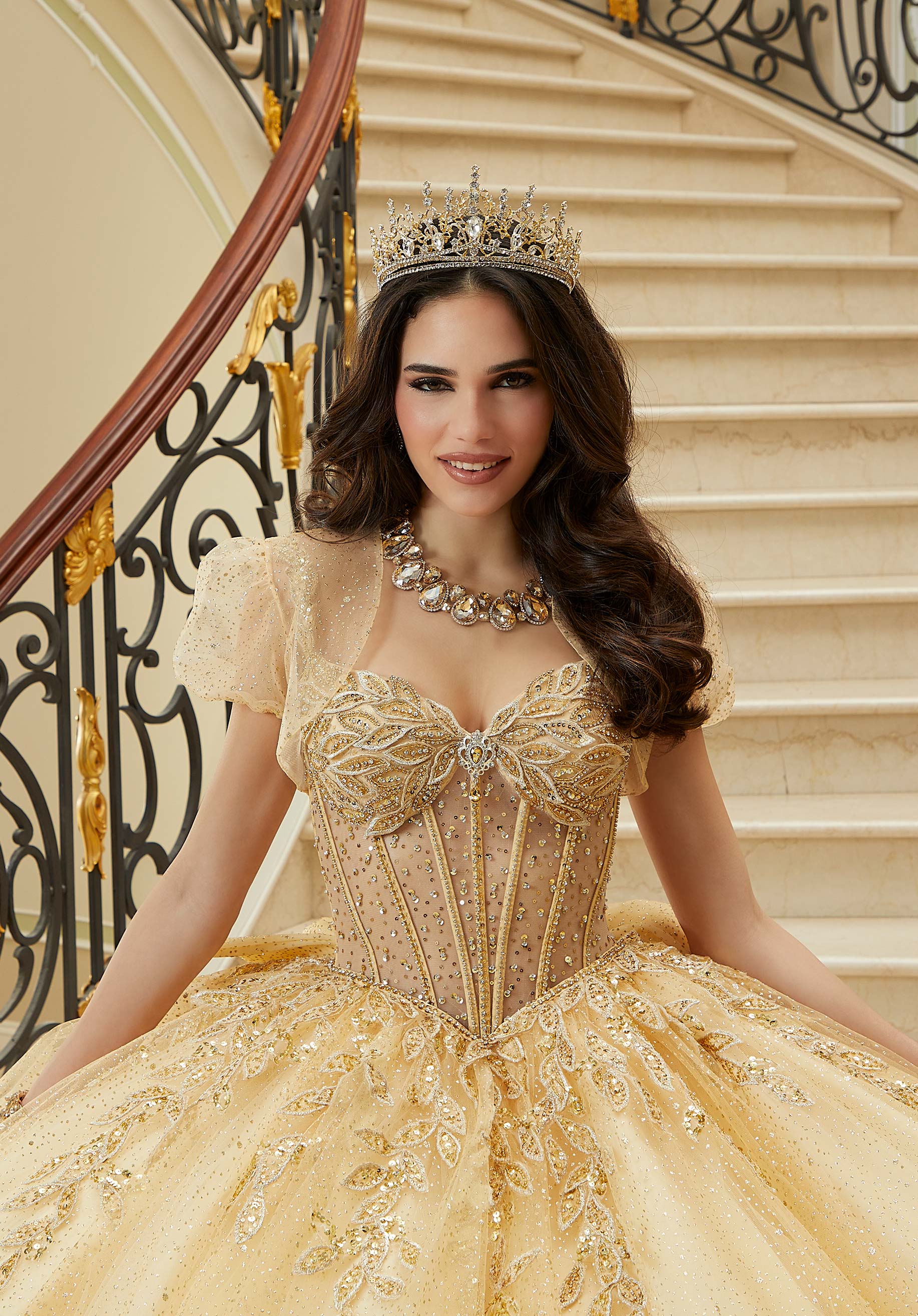 Sweetheart Floor-Length Tulle Quinceañera Ball Gown MGNY Madeline Gardner New York 89471