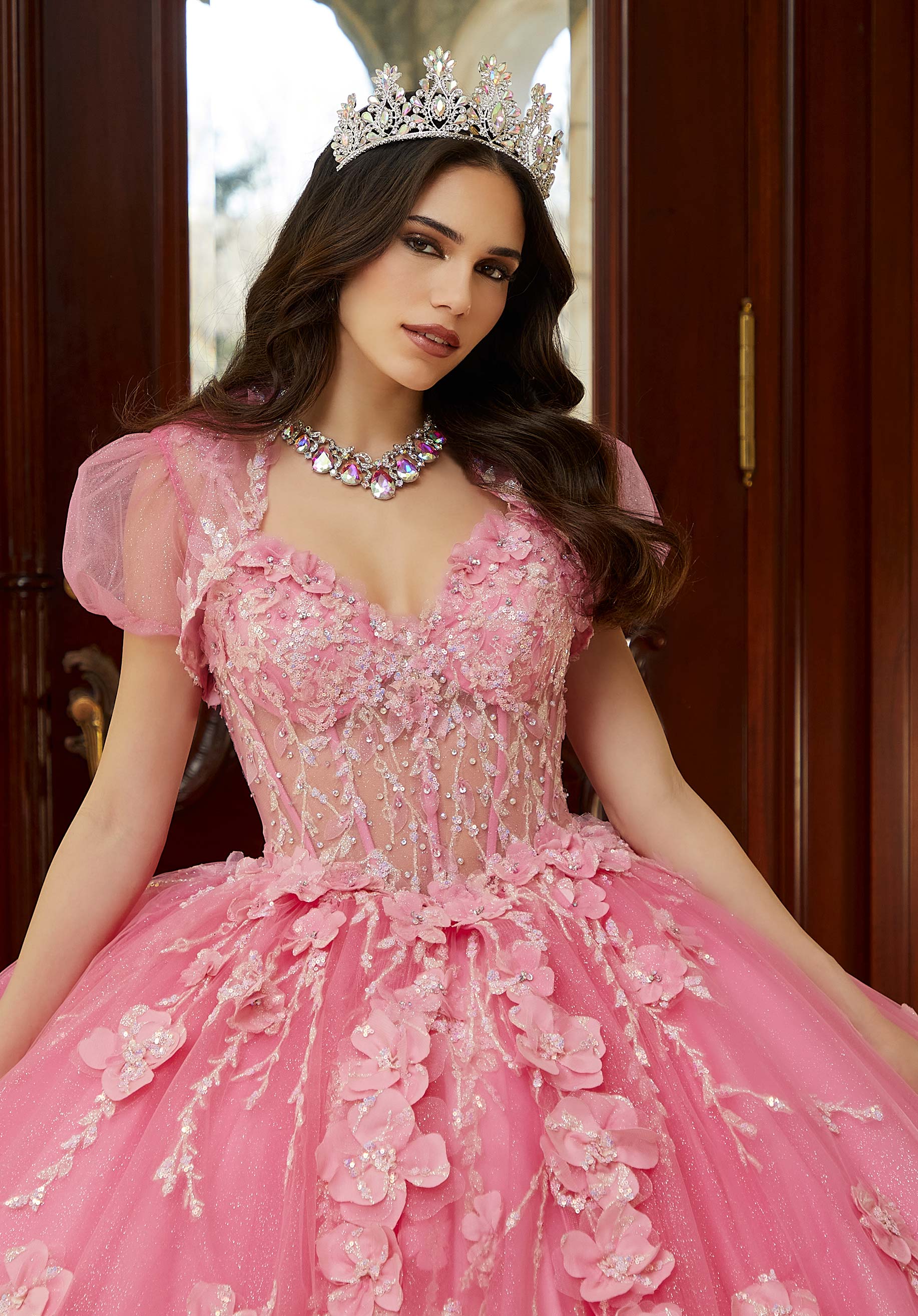 Sweetheart Floor-Length Tulle Quinceañera Ball Gown MGNY 89475