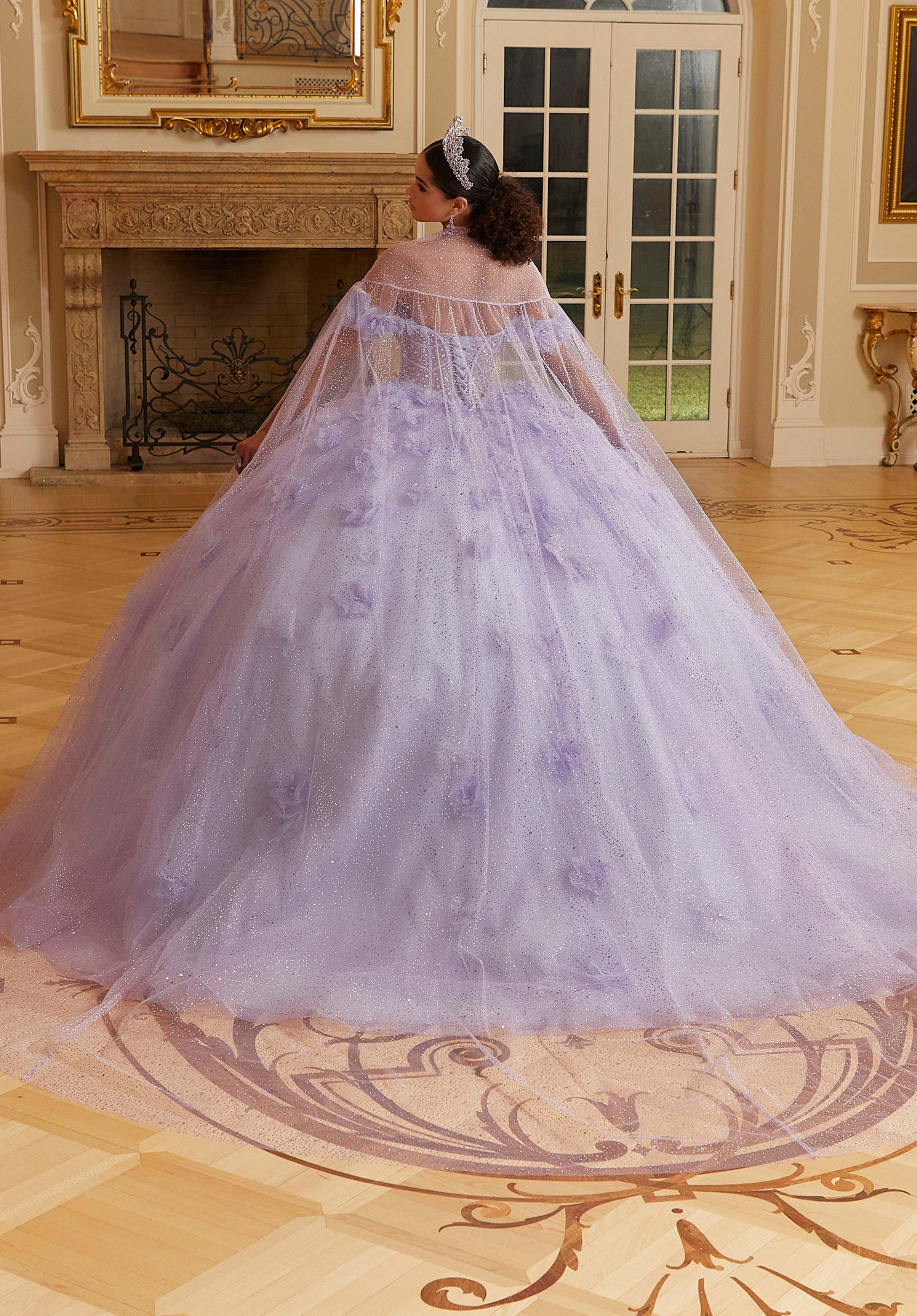 Off-the-Shoulder Floor-Length Tulle Formal Ball Gown MGNY Madeline Gardner New York 89477