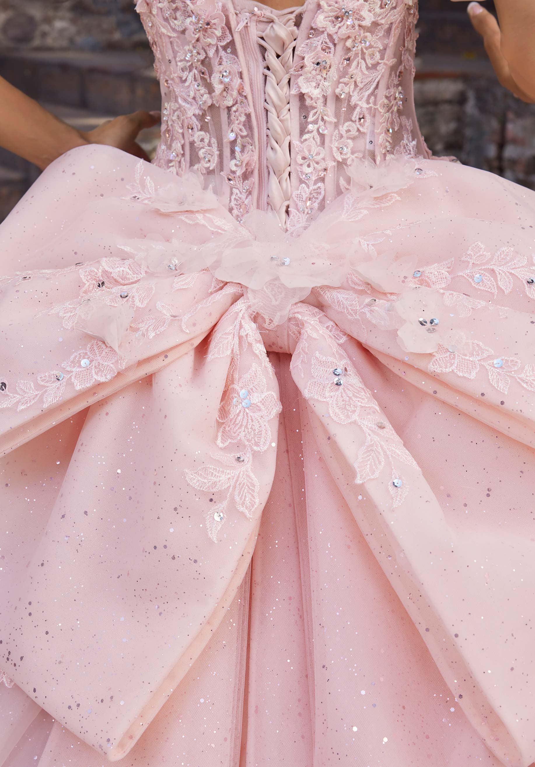 Off-the-Shoulder Floor-Length Tulle Quinceañera Ball Gown MGNY Madeline Gardner New York 89542