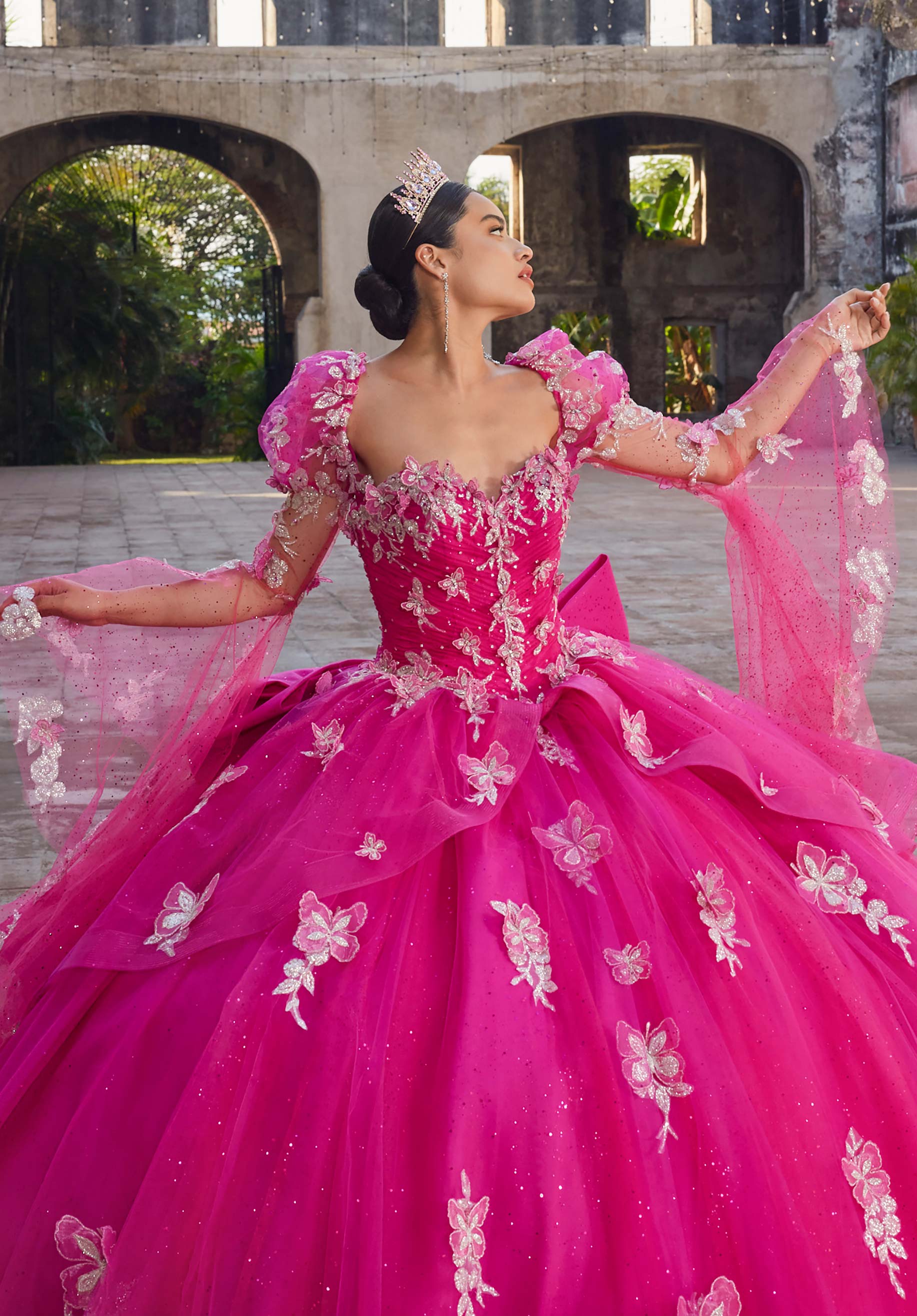 Sweetheart Floor-Length Tulle Quinceañera Ball Gown MGNY Madeline Gardner New York 89548