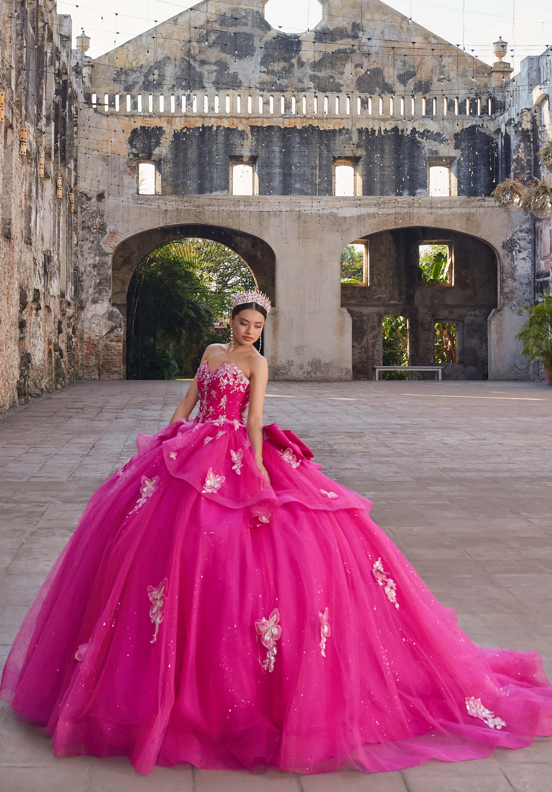 Sweetheart Floor-Length Tulle Quinceañera Ball Gown MGNY Madeline Gardner New York 89548