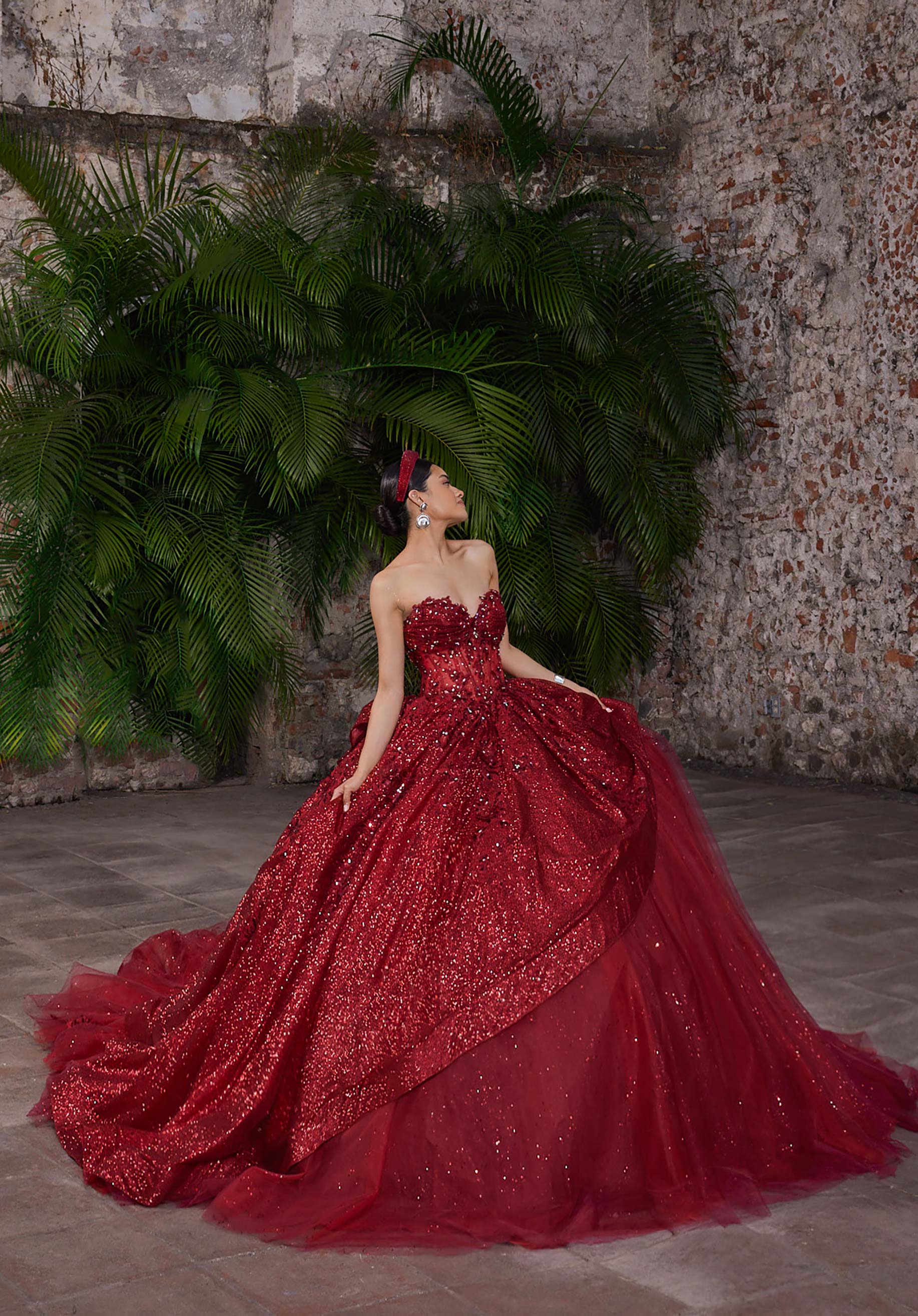 Sweetheart Floor-Length Tulle Quinceañera Ball Gown MGNY Madeline Gardner New York 89555