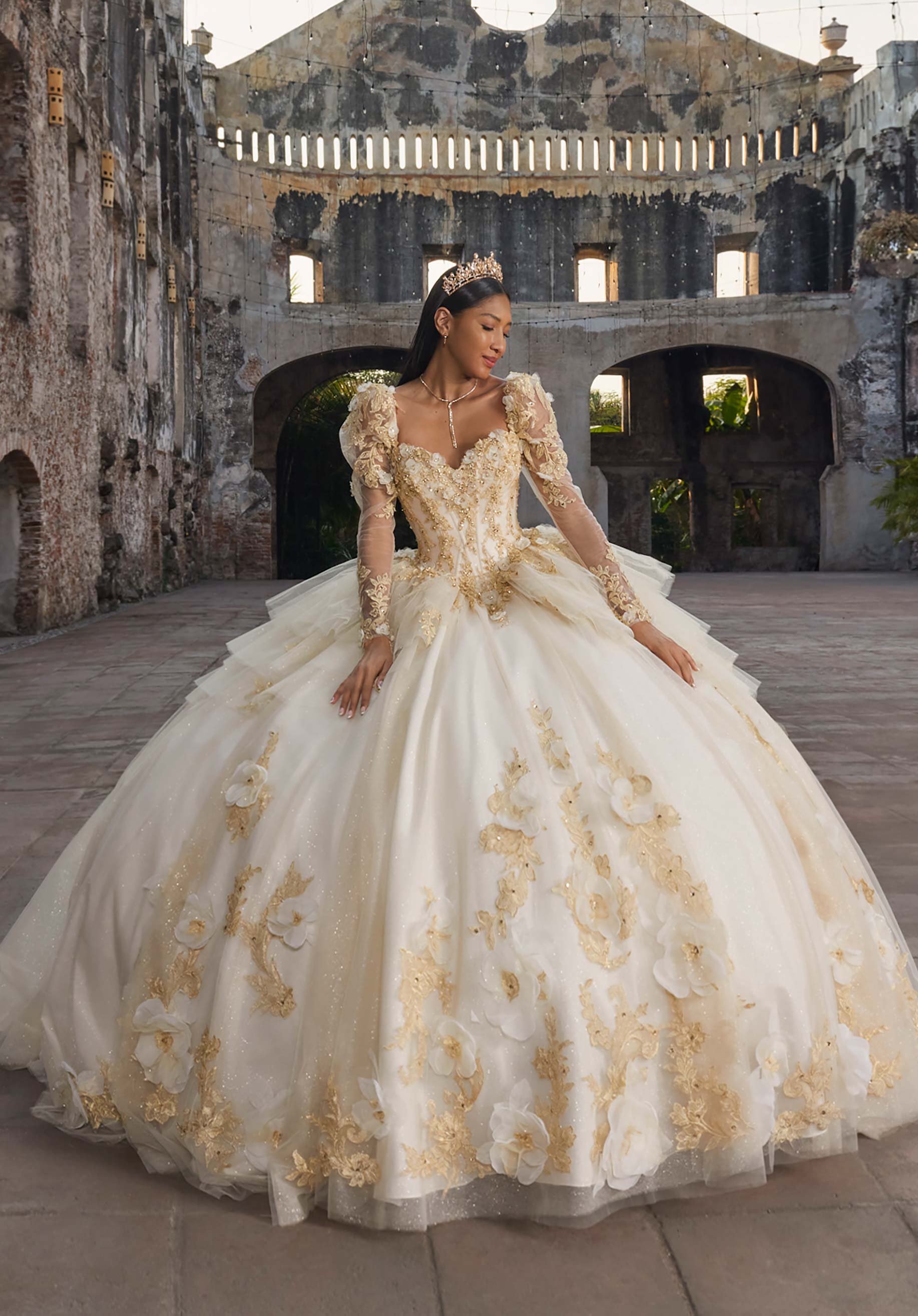 Sweetheart Floor-Length Tulle Quinceañera Ball Gown MGNY Madeline Gardner New York 89558