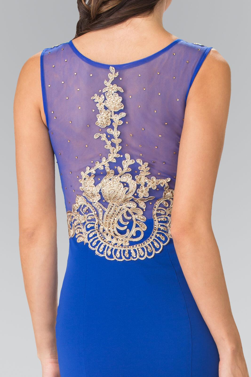 Prom Beaded Top Sheer Bodice Evening Gown