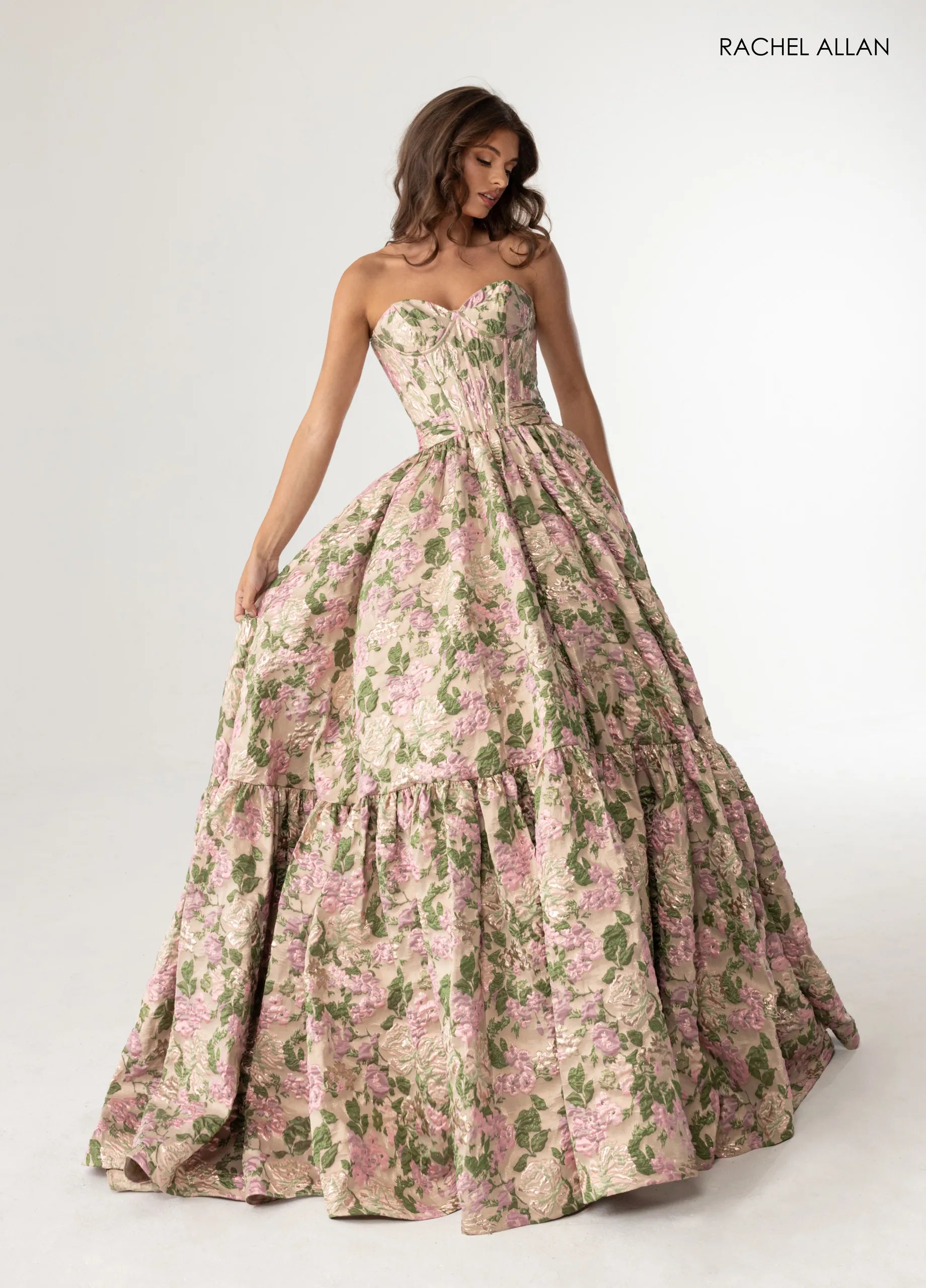 Prom Dresses Long Formal Evening Corset Prom Dress Champagne Multi