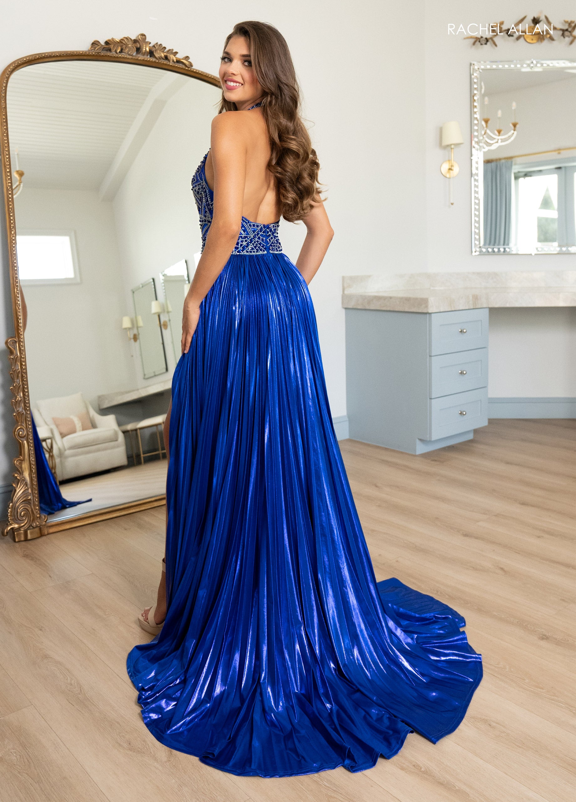 Prom Dresses Long Pleated A Line Formal Prom Dress Royal