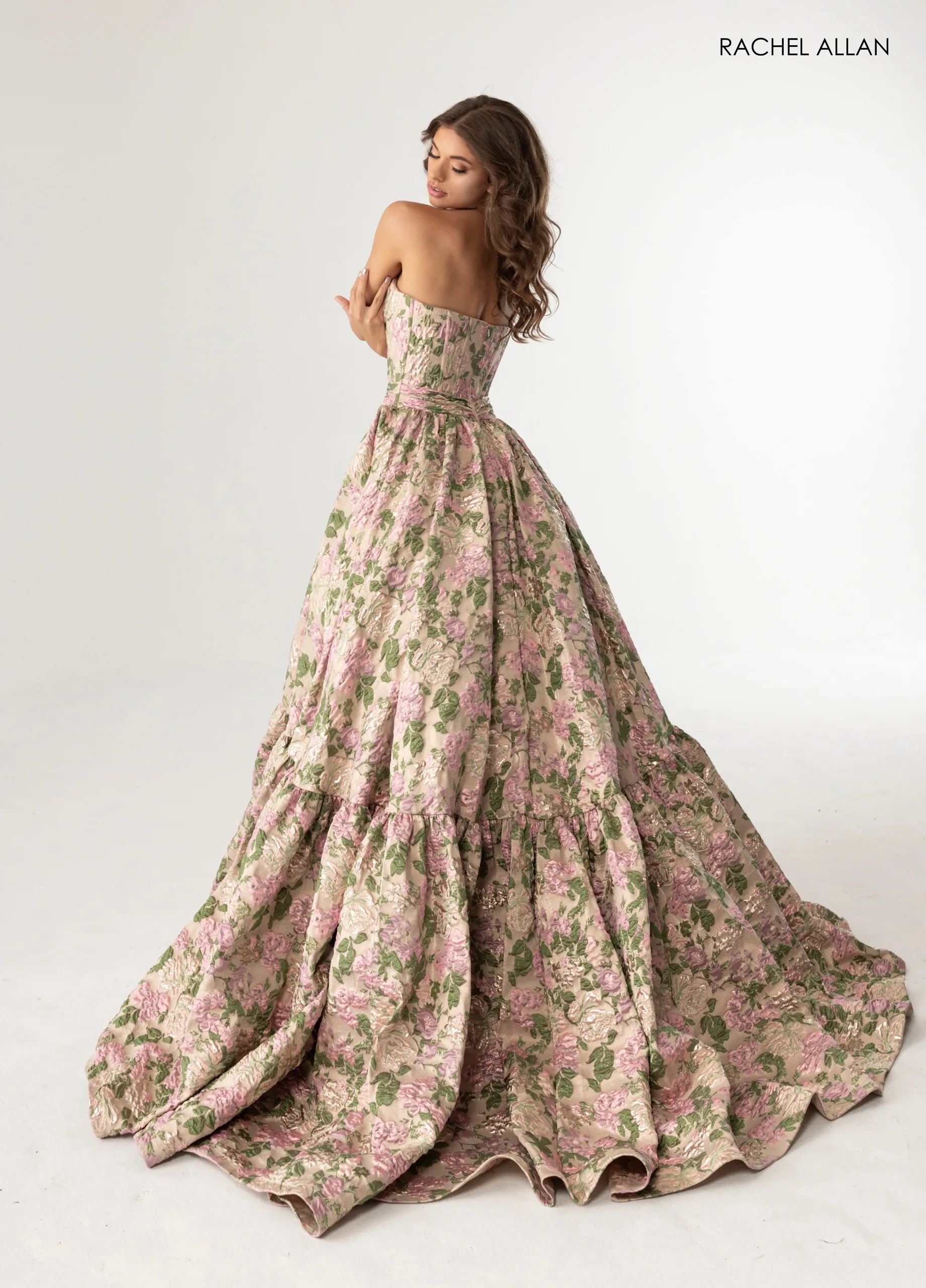 Prom Dresses Long Formal Evening Corset Prom Dress Champagne Multi