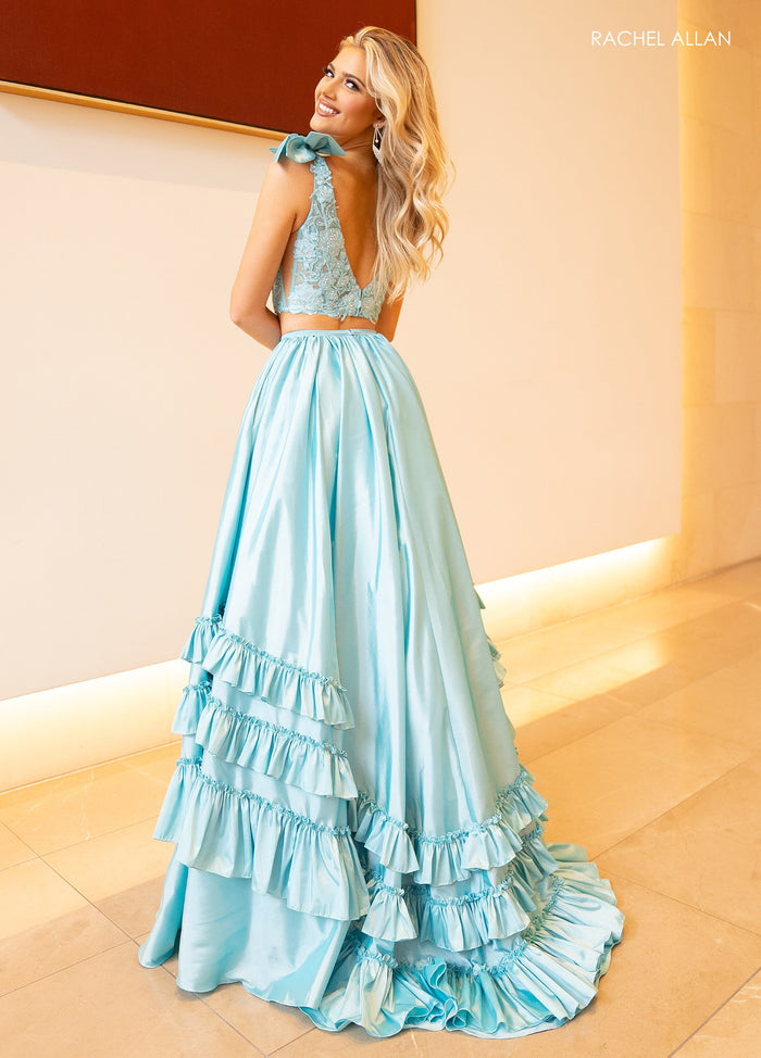 Prom Dresses Prom Long Applique Two Piece Formal Dress Aqua