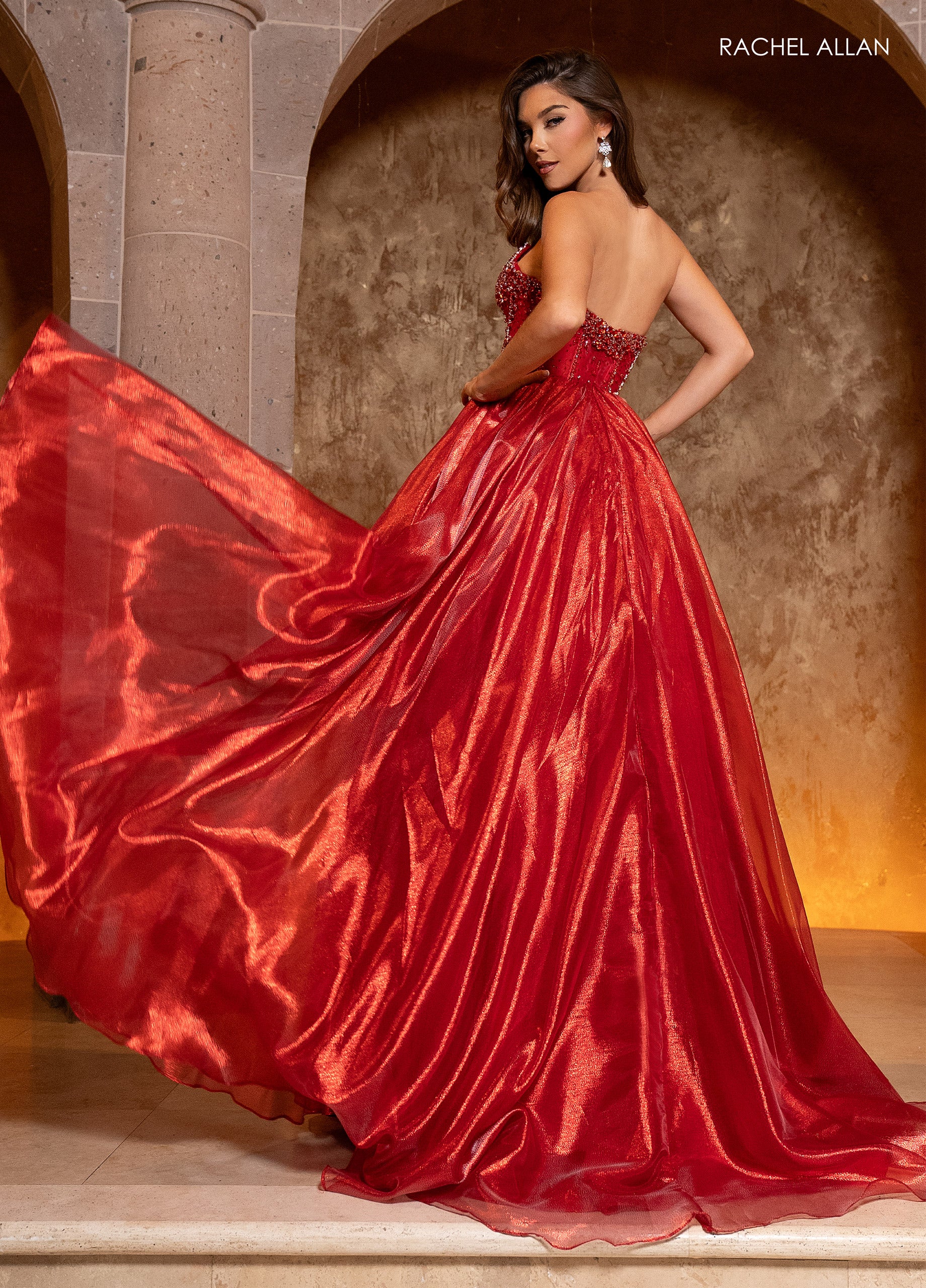 Prom Dresses Long Formal Ball Gown Beaded Prom Dress Red