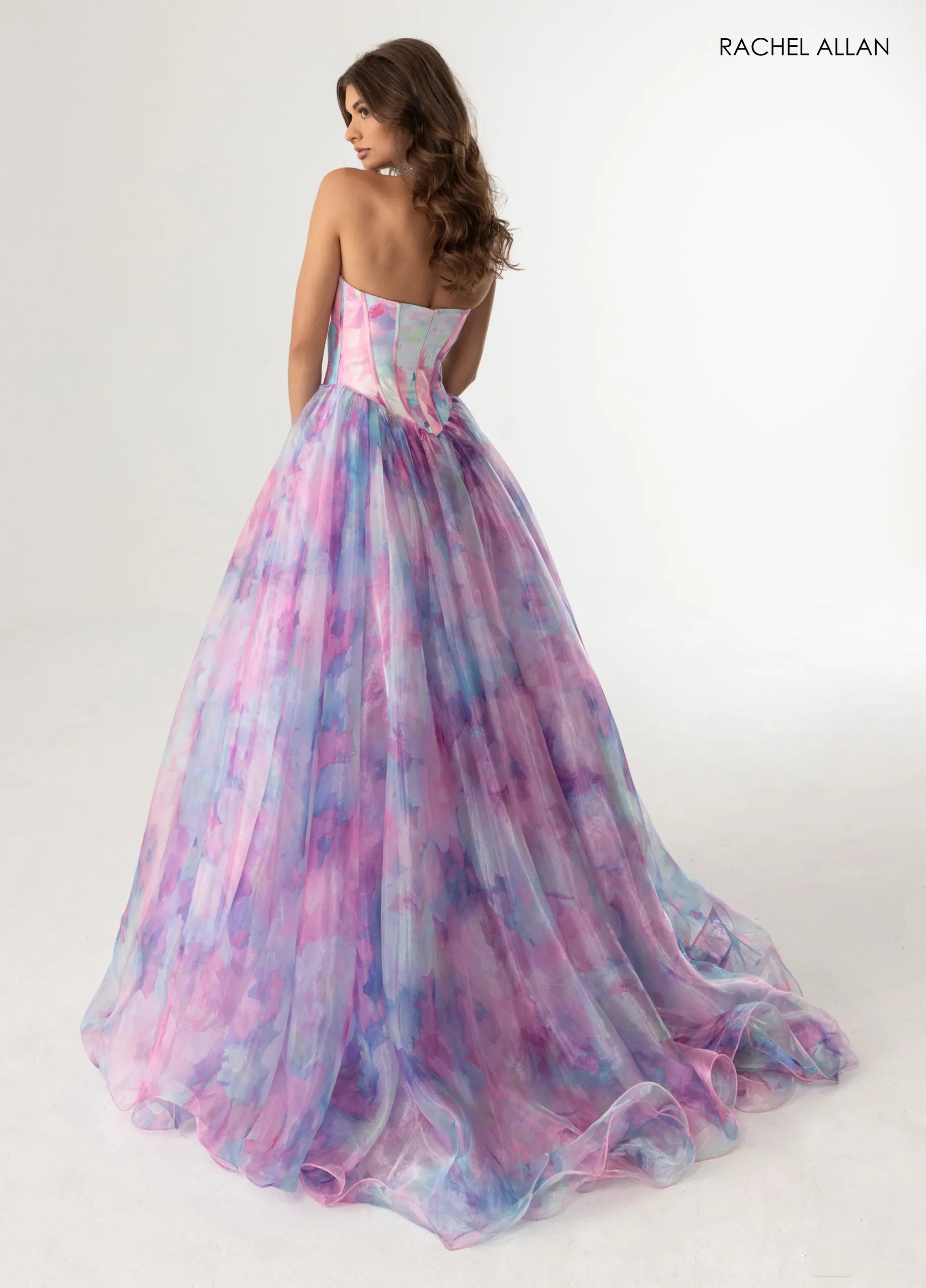 Prom Dresses Long Formal Corset Prom Ball Gown Pink Multi