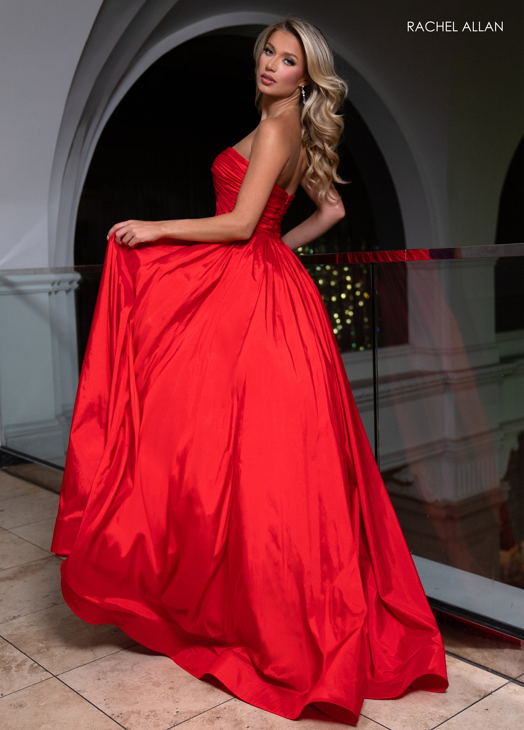 Prom Dresses Long Slit Ball Gown Formal Prom Dress Red