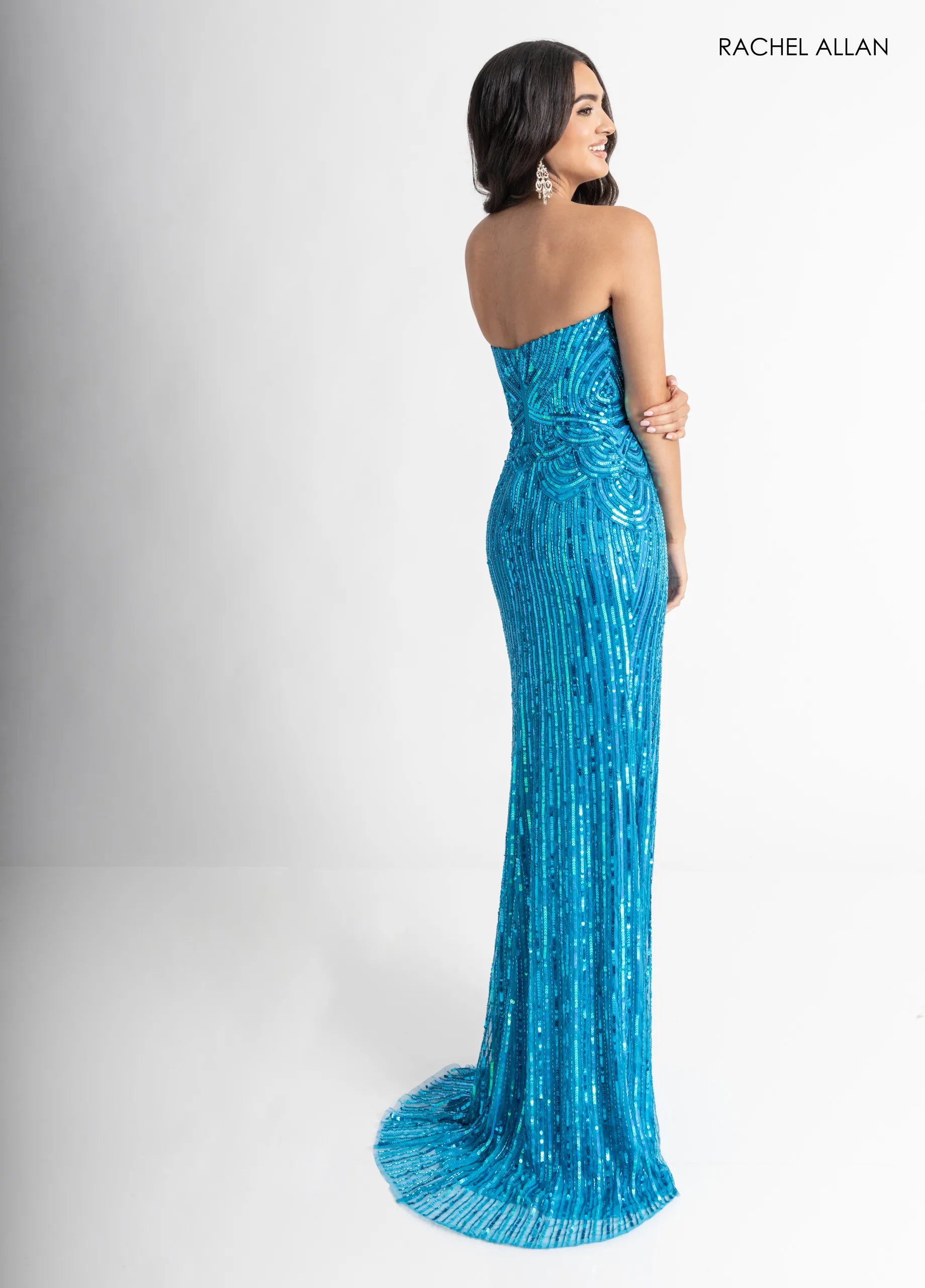 Prom Dresses Long Formal Beaded Fitted Prom Dress Ocean