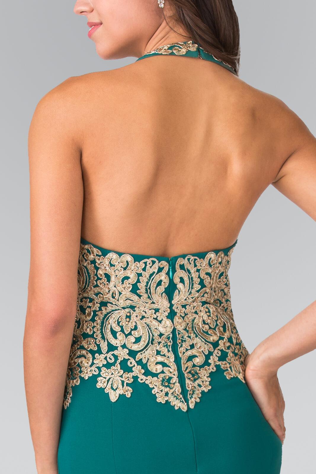 Prom Fitted Halter Neck Formal Dress Evening Gown - The Dress Outlet Elizabeth K