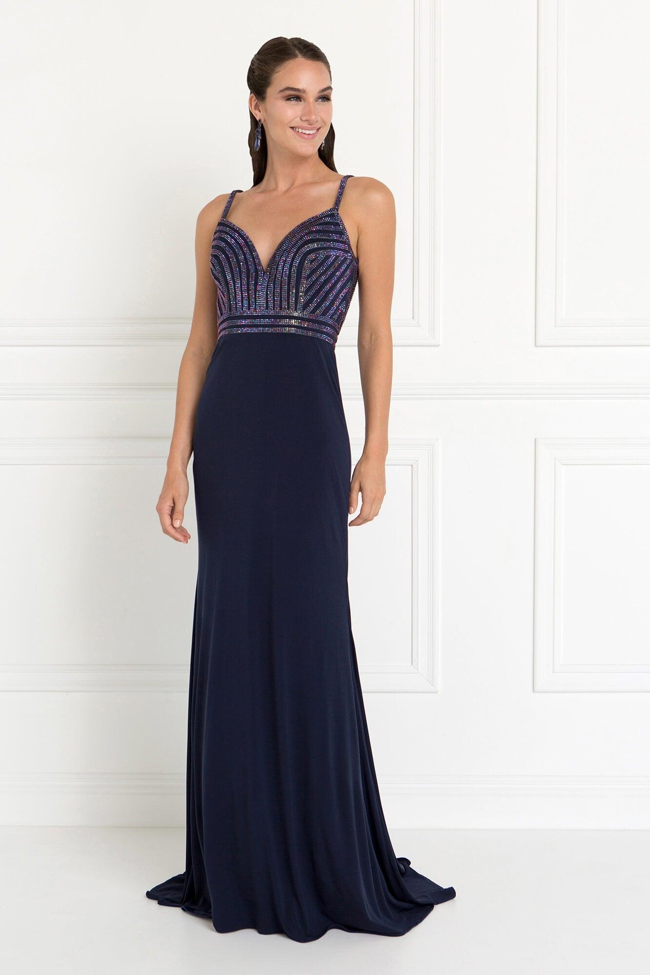 Prom Long Beaded Evening Formal Dress - The Dress Outlet Elizabeth K