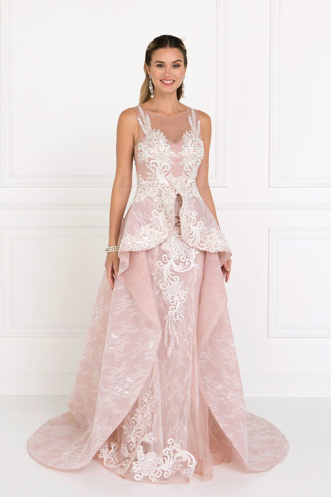 Ivory/Champagne Prom Long Dress Evening Gown for $365.99 – The Dress Outlet
