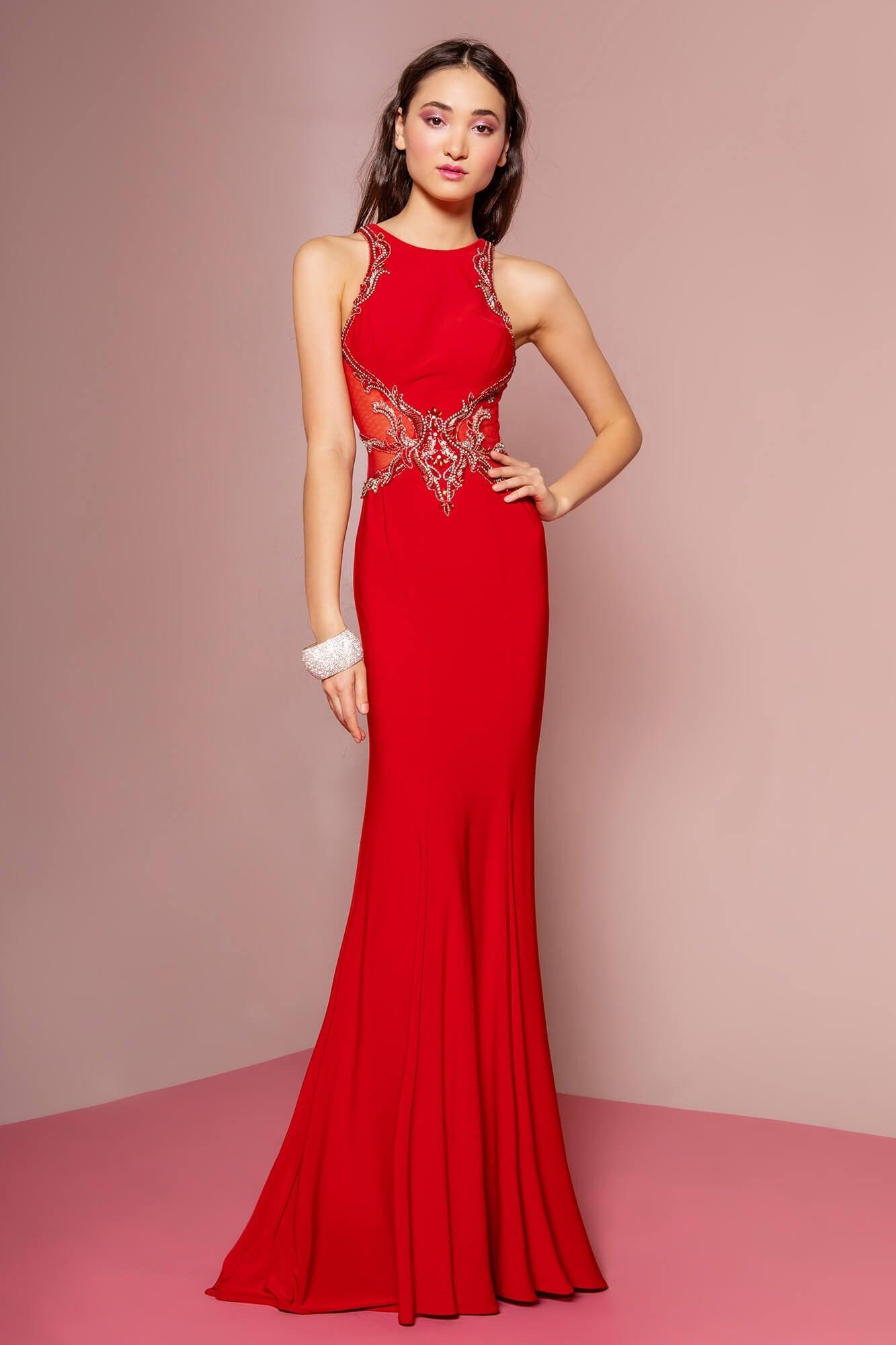 Red Prom Long Dress Evening Gown Formal