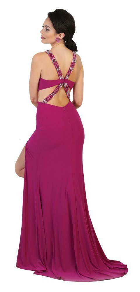 Prom Long Dress Evening Party Formal Low Back - The Dress Outlet May Queen
