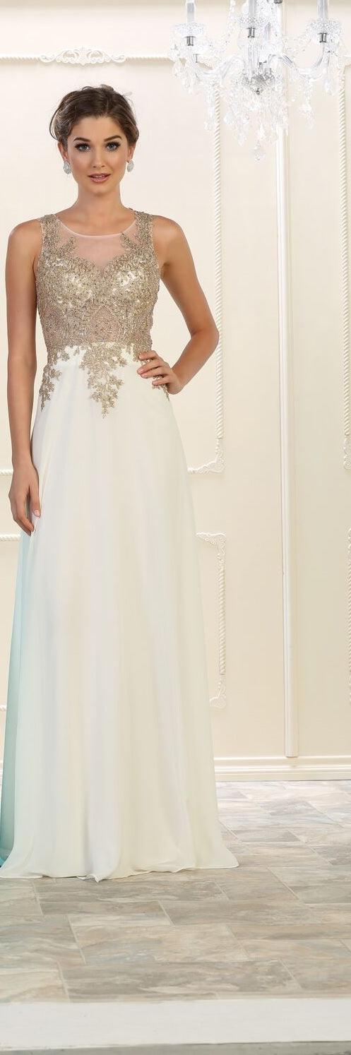 Prom Long Dress Formal Plus Size Evening Gown - The Dress Outlet May Queen