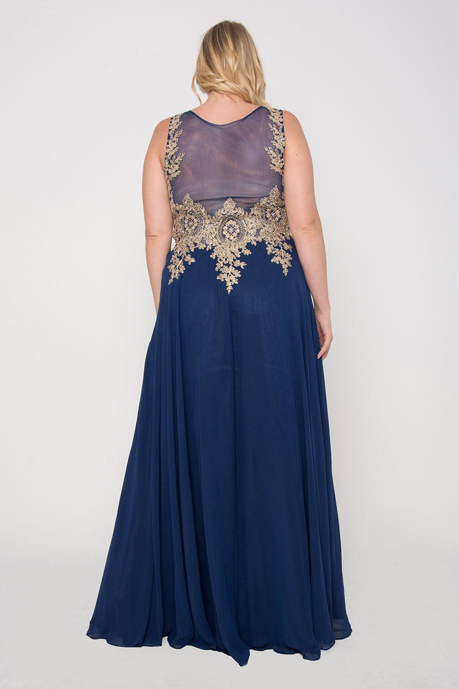 Prom Long Dress Formal Plus Size Evening Gown - The Dress Outlet May Queen