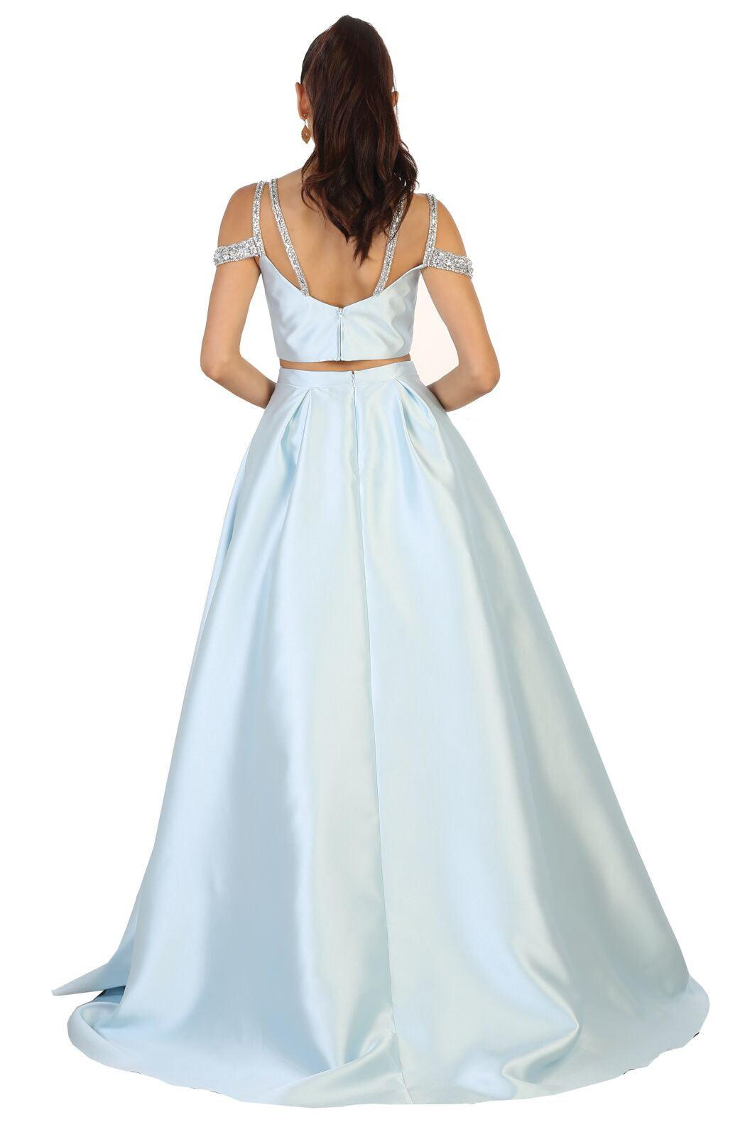 Prom Long Dress Two Piece Set Ballgown Formal - The Dress Outlet May Queen
