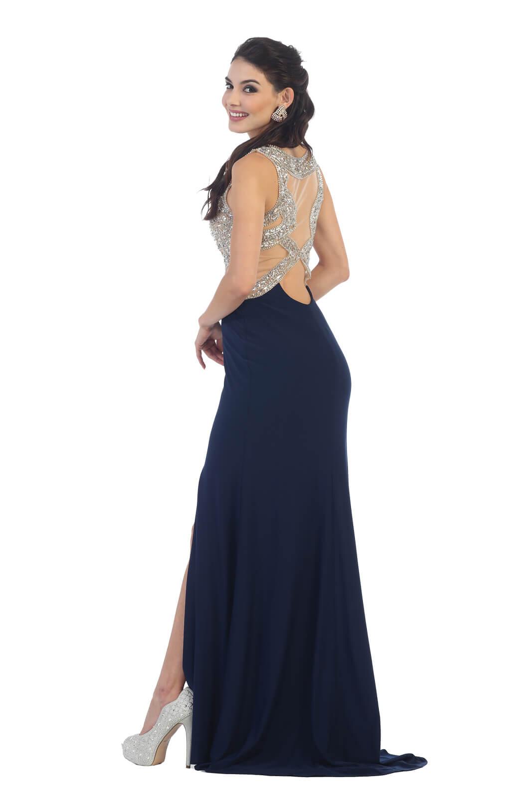 Prom Long Formal Sleeveless Dress Evening Gown - The Dress Outlet May Queen