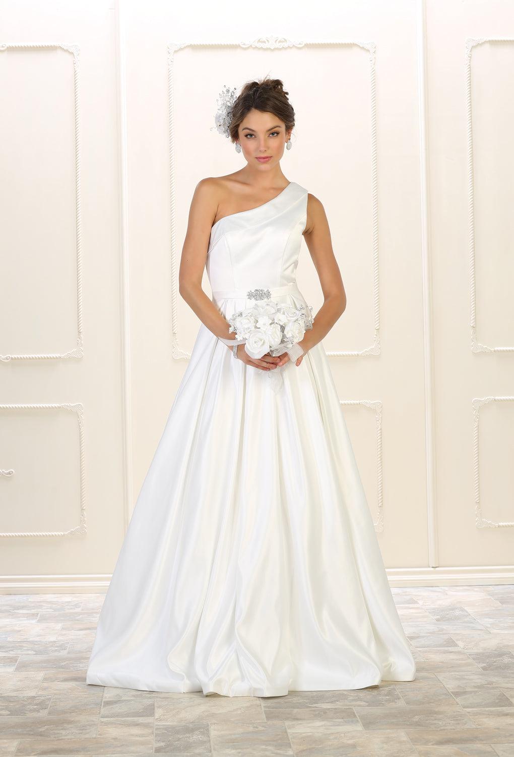 Prom Long Gown Formal Dress One Shoulder - The Dress Outlet May Queen
