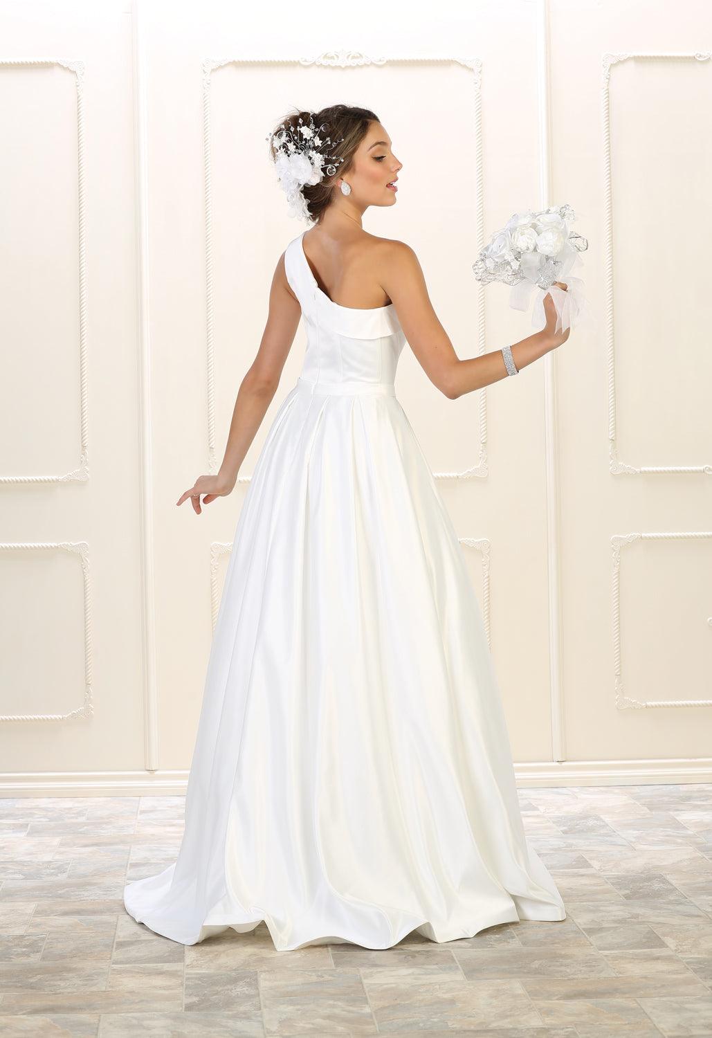Prom Long Gown Formal Dress One Shoulder - The Dress Outlet May Queen