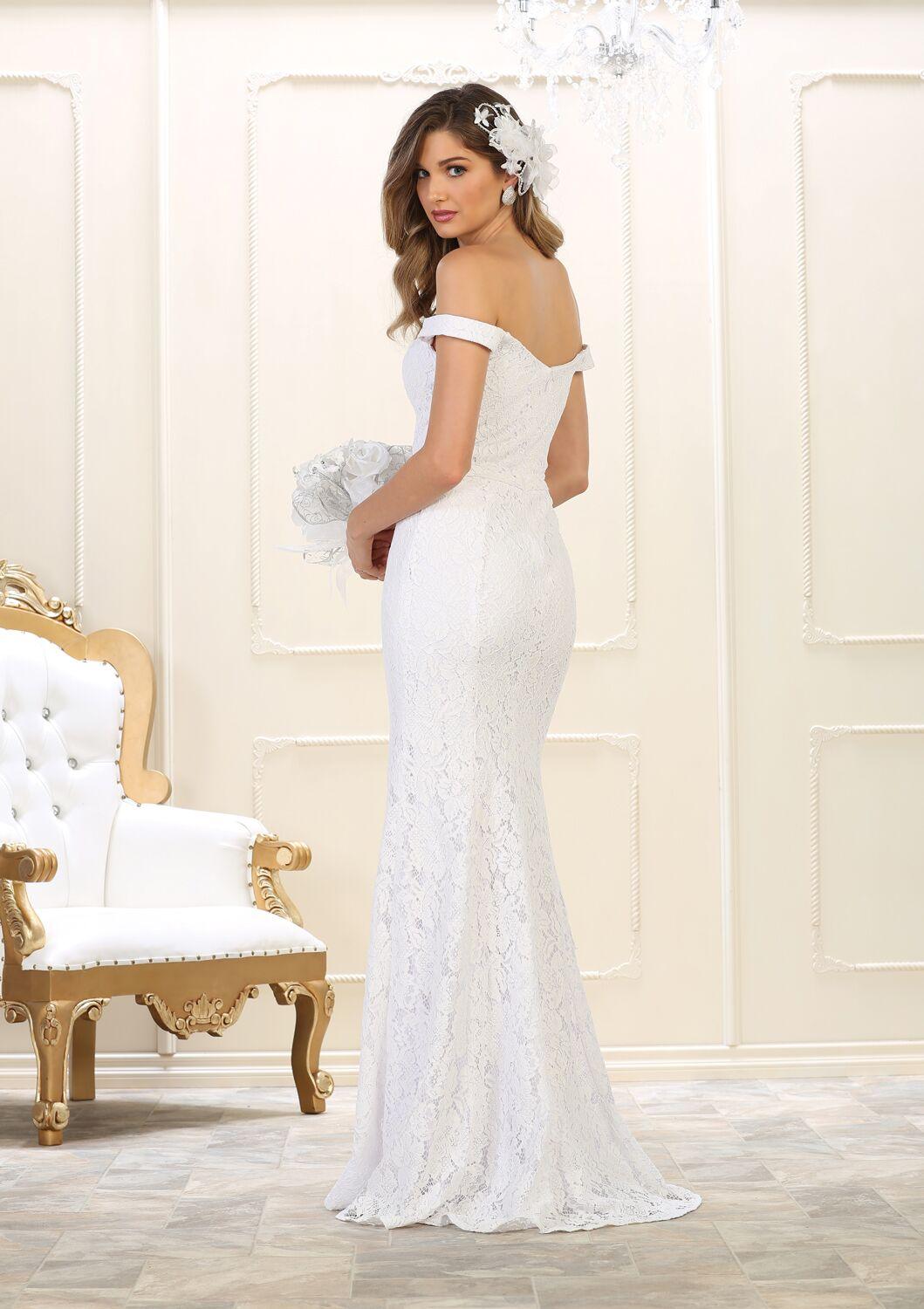 Prom Long Lace Plus Size Dress Formal Gown Off Shoulder - The Dress Outlet May Queen