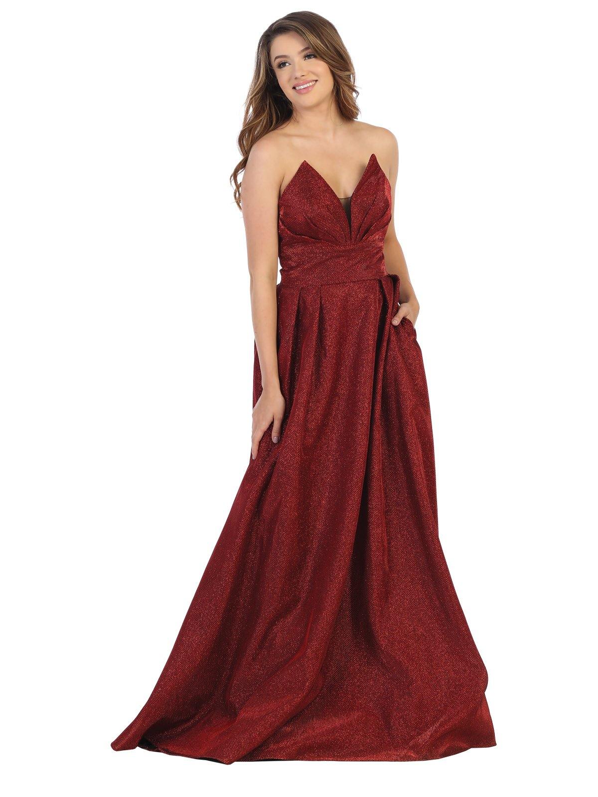 Prom Long Strapless Formal Evening Dress - The Dress Outlet May Queen