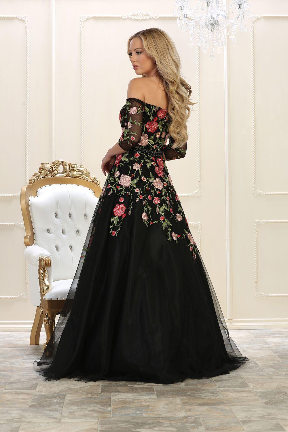 Prom Plus Size Long Formal Dress Black Ball Gown - The Dress Outlet May Queen
