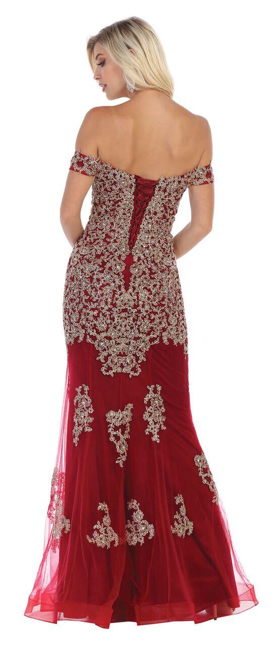 Prom Plus Size Long Formal Off Shoulder Evening Dress - The Dress Outlet May Queen