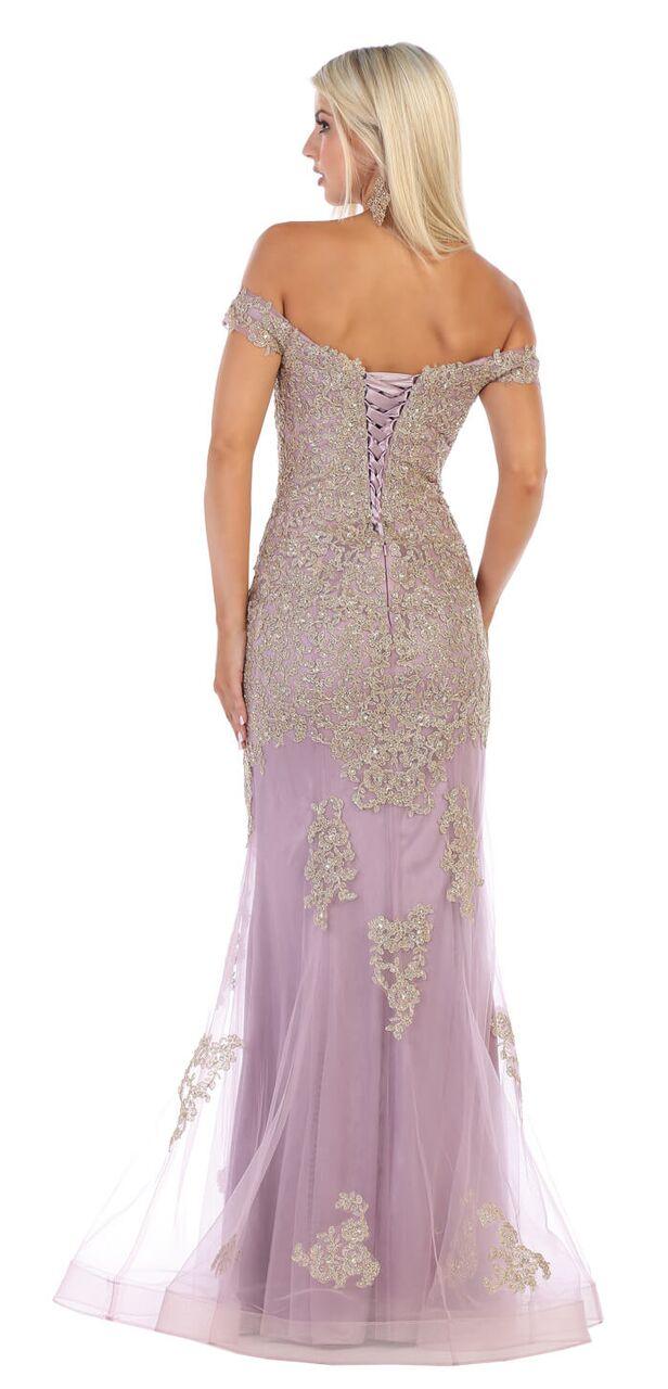Prom Plus Size Long Formal Off Shoulder Evening Dress - The Dress Outlet May Queen