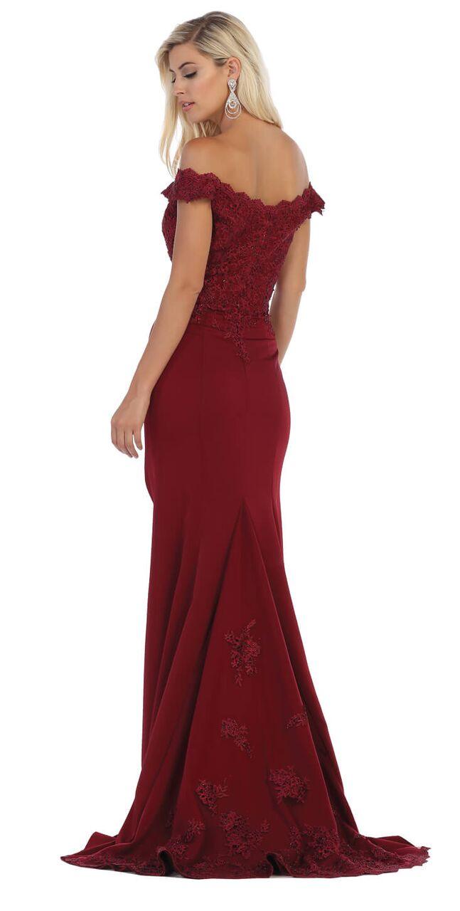 Prom Plus Size Off the Shoulder Long Formal Dress - The Dress Outlet May Queen