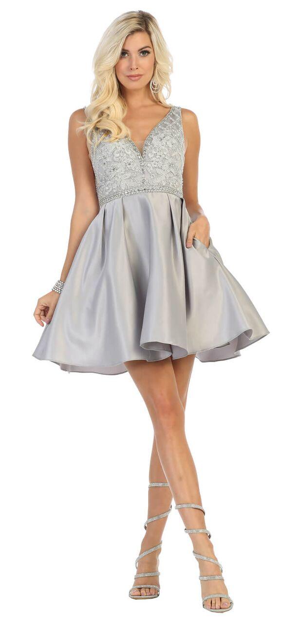Prom Short Plus Size Cocktail Party Dress - The Dress Outlet May Queen