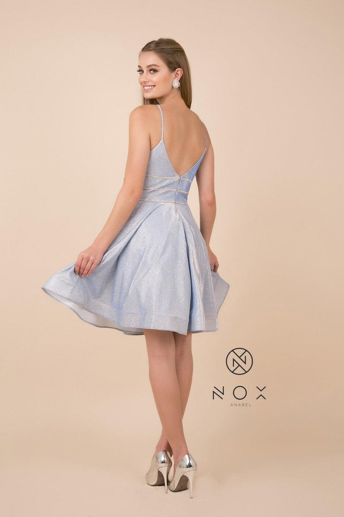 Prom Short Sleeveless Dress Homecoming - The Dress Outlet Nox Anabel