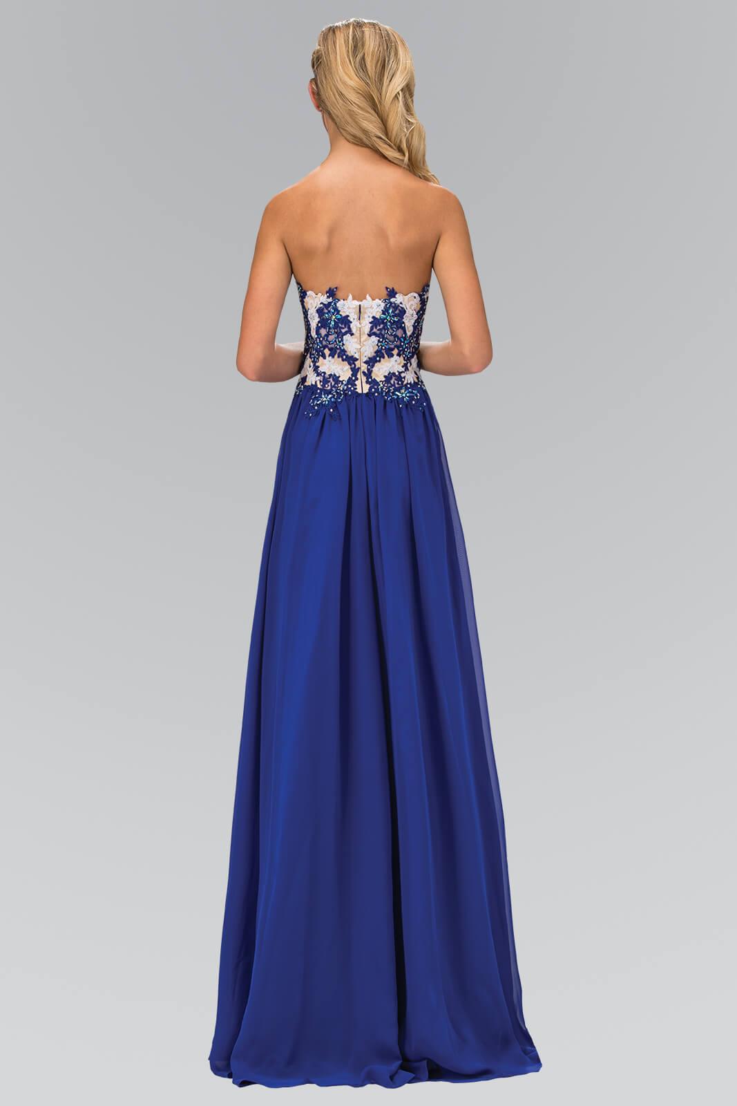 Prom Strapless Sweetheart Chiffon Long Formal Dress - The Dress Outlet Elizabeth K