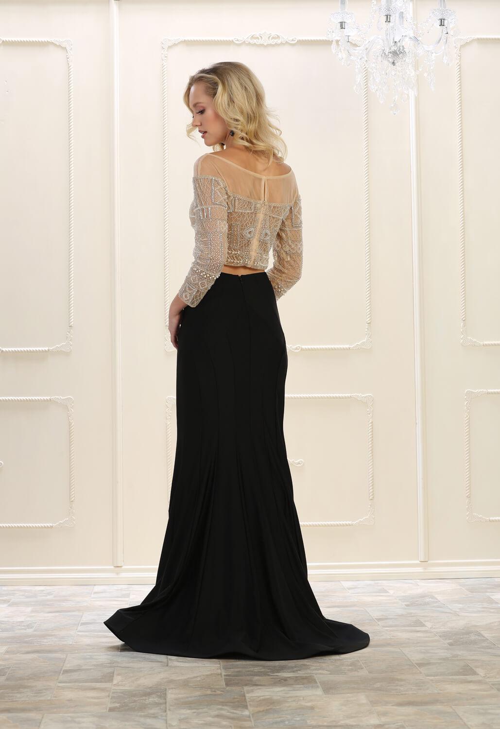 Prom Two Piece Long Sleeve Formal Dress - The Dress Outlet May Queen