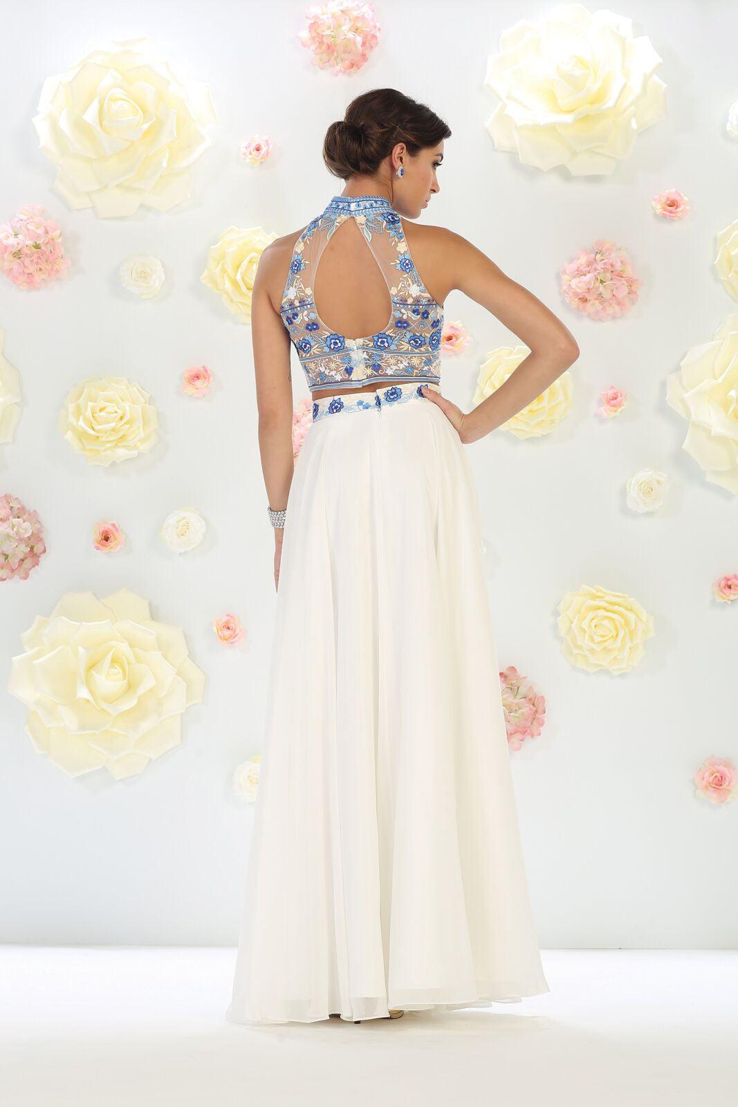 Prom Two Piece Set Formal Dress Long Gown - The Dress Outlet May Queen