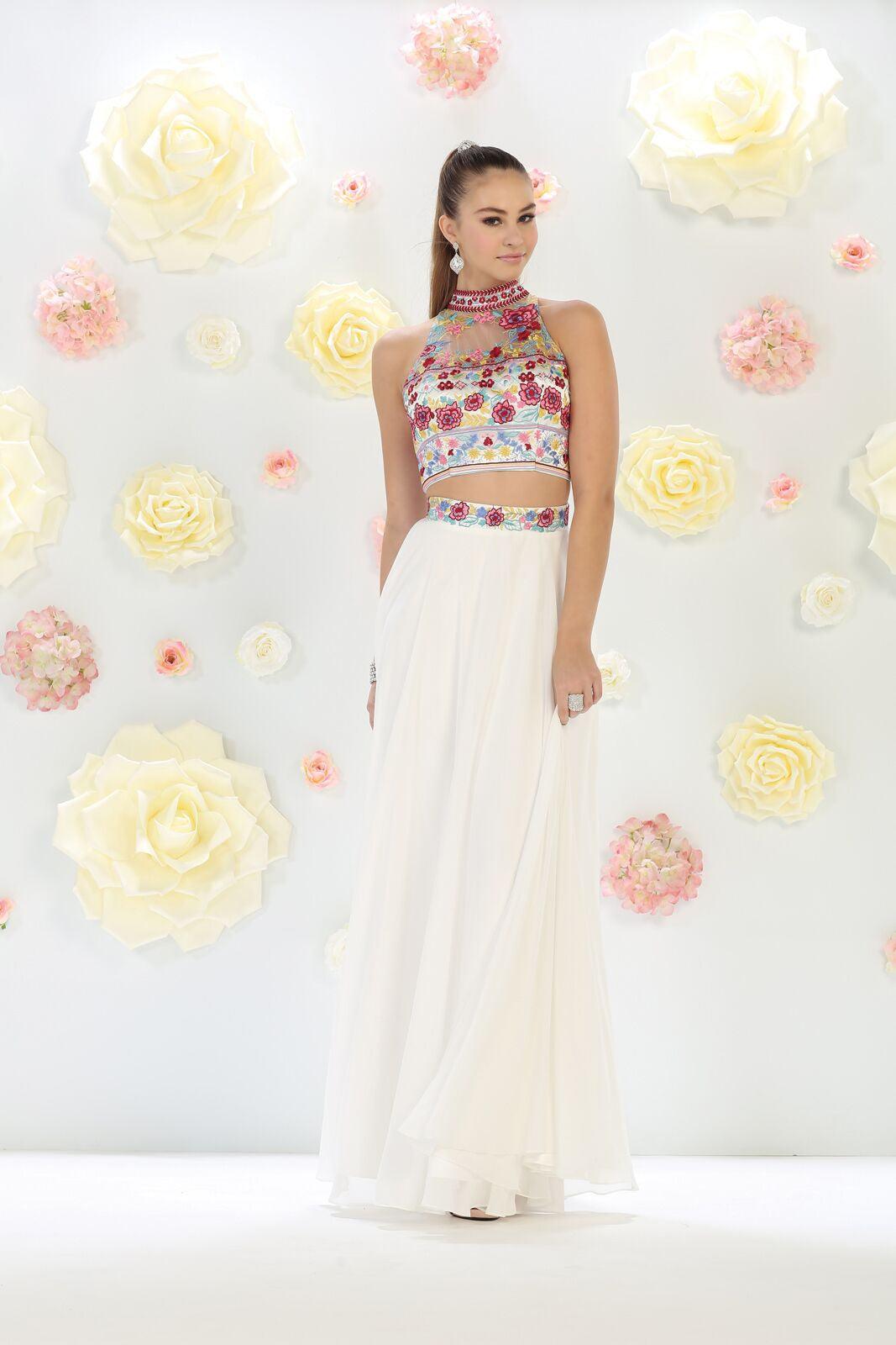 Prom Two Piece Set Formal Dress Long Gown - The Dress Outlet May Queen